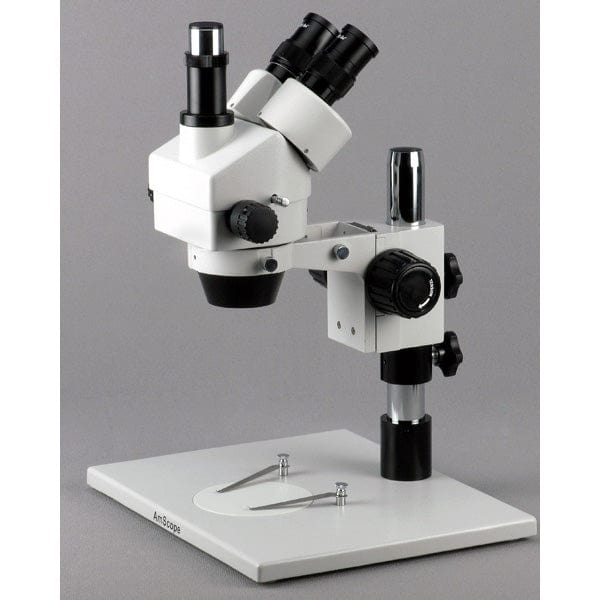 Amscope SM 1TZ 3.5X-90X Trinocular Stereo Zoom Microscope with Super Large Stand - Perfect for PCB Inspection, Jewelry Appraisal & Biological Research