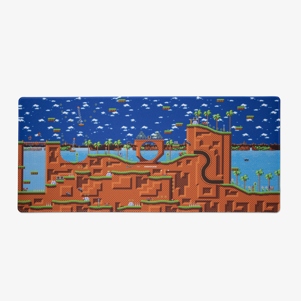 Sonic x Higround Green Hill Zone Gaming Mouse Pad - Non-Slip Rubber Base for PC & Laptop - Perfect for Esports, Office & Home Gaming Setup