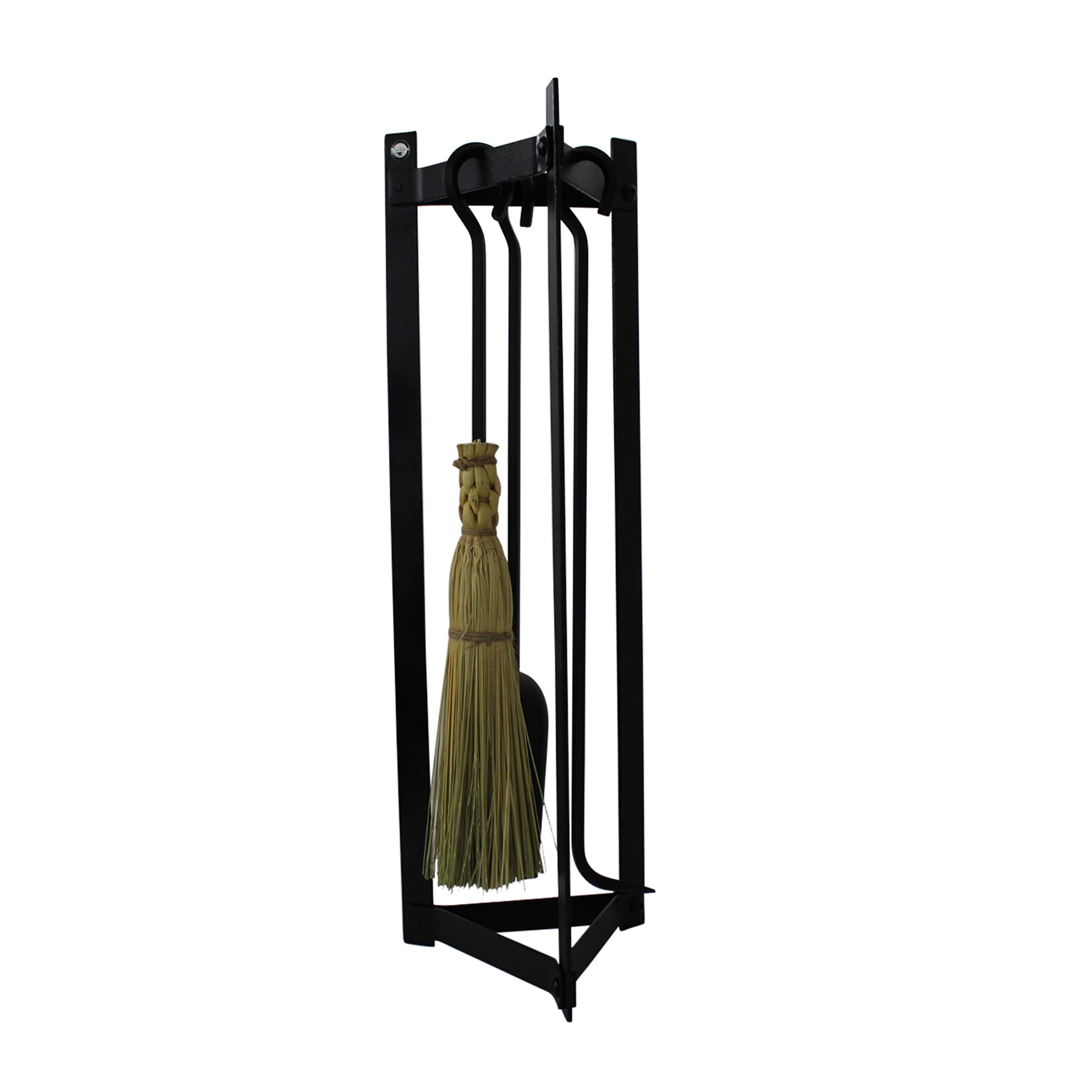 Enclume Handcrafted Triangle Fireplace Tool Set - Black Iron Fireplace Accessories for Wood Burning Stoves & Fire Pits | Durable & Stylish Hearth Tools for Indoor & Outdoor Use