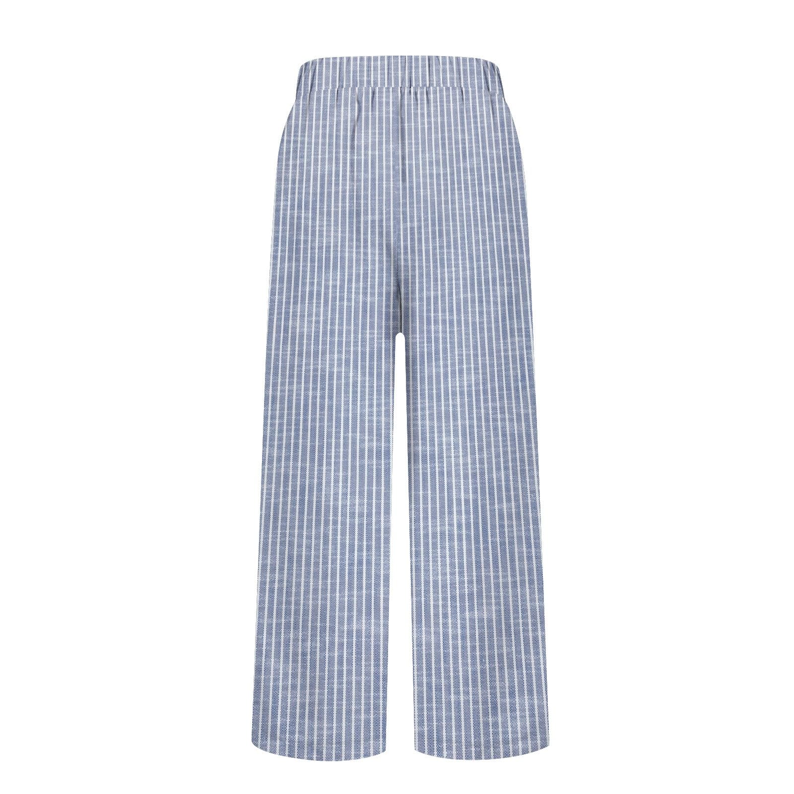 Women's High Waisted Linen Pants - Floral Print Loose Fit Casual Trousers with Pockets | Breathable Cotton Linen Blend for Summer, Beach, Travel & Boho Style Outfits