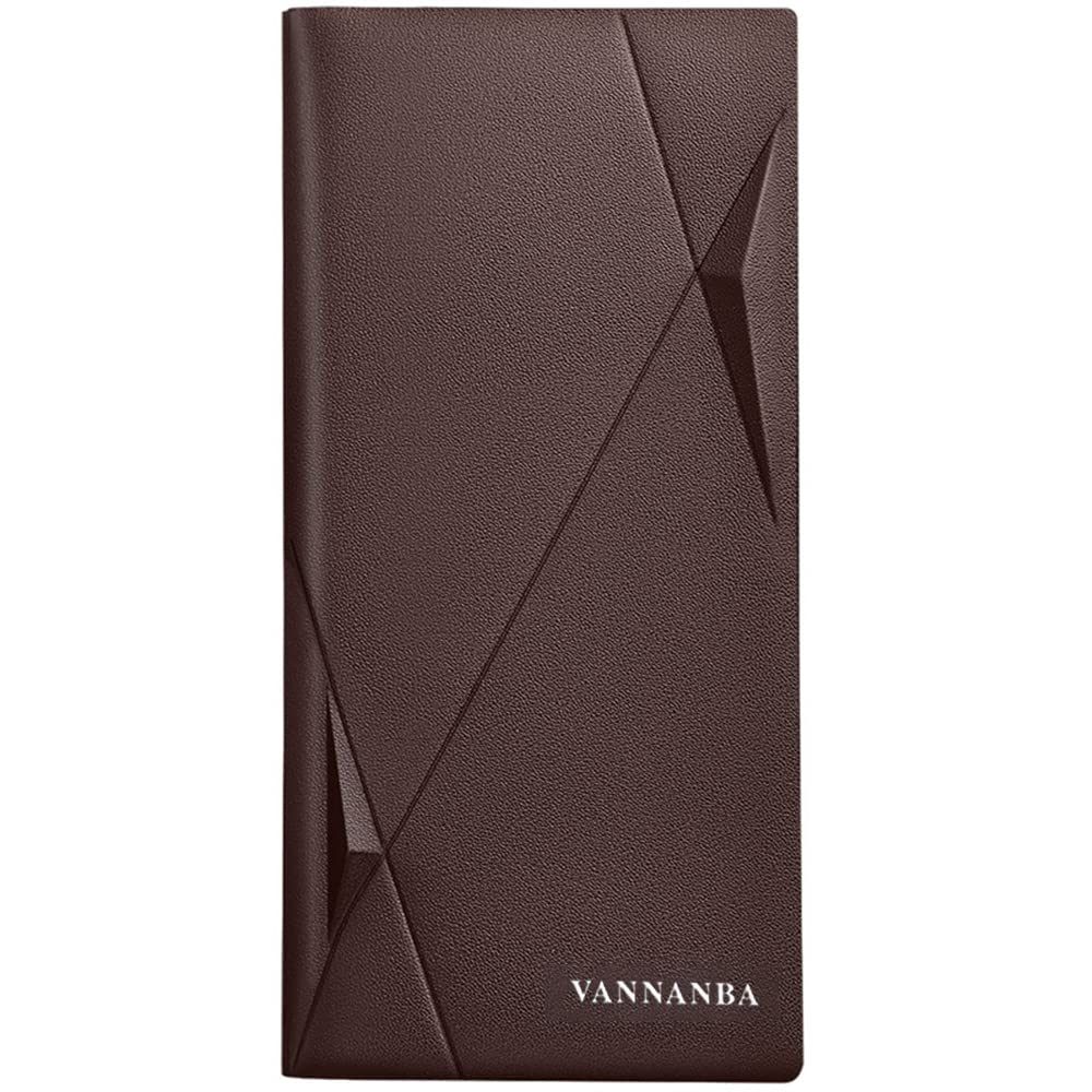 VANNANBA Slim RFID Blocking Leather Wallet for Men - Thin Bifold Credit Card Holder with ID Window & Gift Box (Brown) | Perfect for Everyday Carry, Travel & Business Use