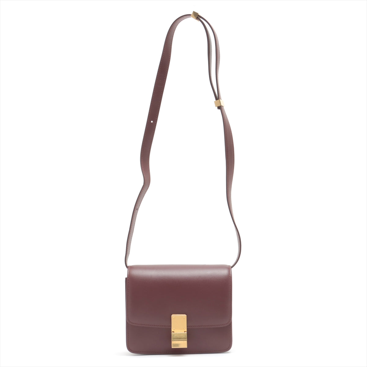 Celine Teen Box Bag in Burgundy - Luxury Crossbody Handbag for Women, Perfect for Date Night & Evening Events