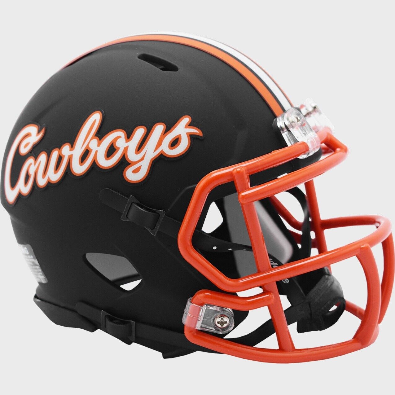Oklahoma State Cowboys Matte Black Riddell Speed Mini Football Helmet - Collectible Display & Fan Memorabilia for Home, Office, or Game Room Decor