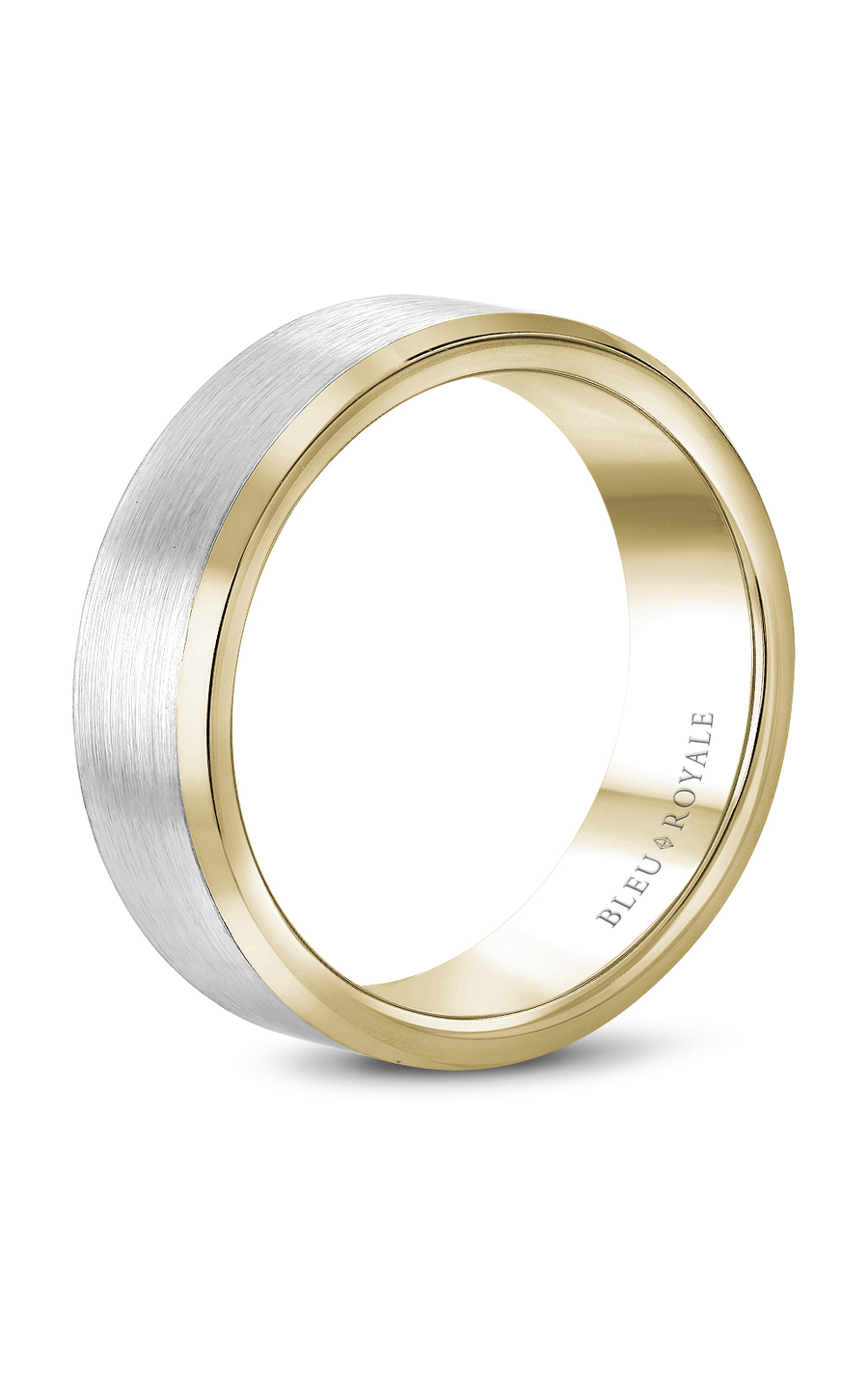 Bleu Royale Men's Wedding Band RYL 023WY75 - 14K White Gold Luxury Ring for Grooms & Engagement - Perfect for Weddings, Anniversaries & Special Occasions