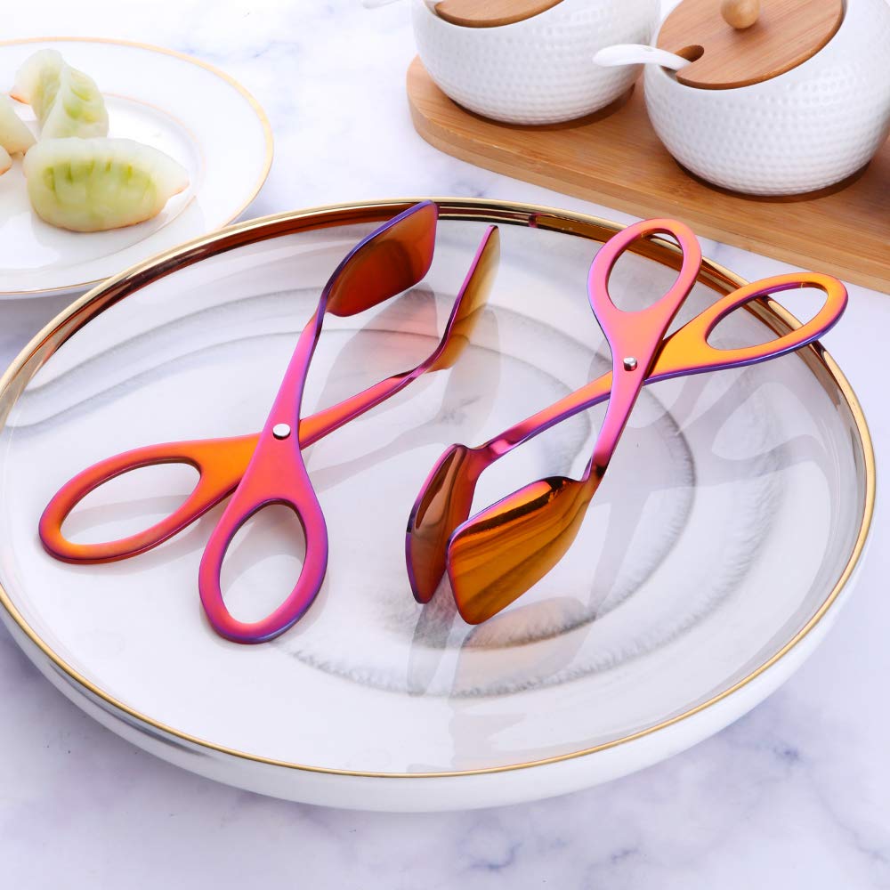 Premium Stainless Steel Bread Tongs - Kitchen Serving & BBQ Tongs for Pasta, Meat, Pastries, Steak - Perfect for Restaurants, Bakeries, Outdoor Grilling & Home Cooking