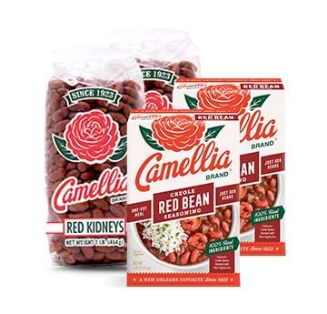 Authentic Louisiana Flavor Camellia Brand Dried Red Kidney Beans & Red Bean Seasoning Set (4-Pack) - Perfect for Gumbo, Jambalaya, and Southern Cooking