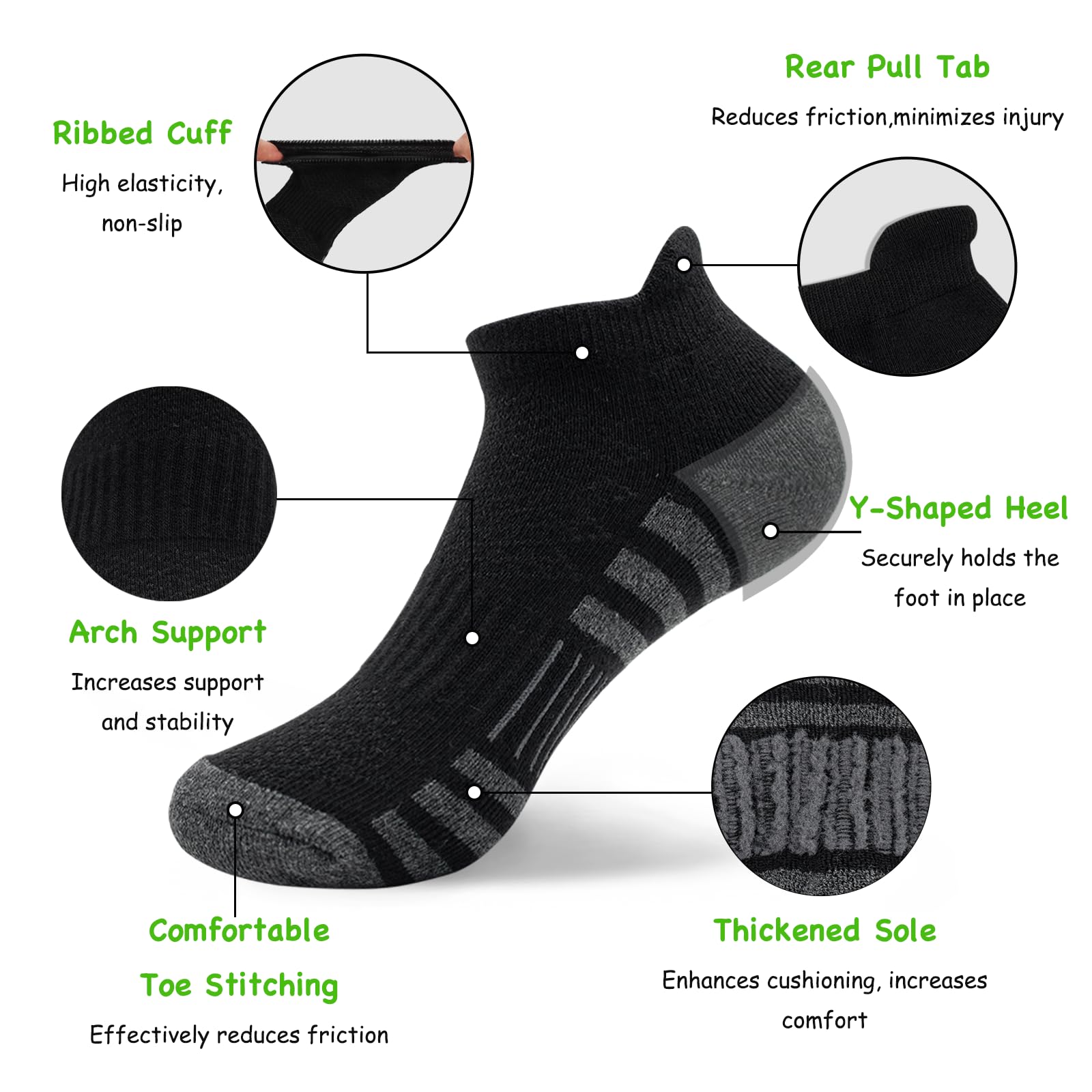 **Breathable Cushioned Kids Athletic Socks - Low Cut Ankle Socks for Boys & Girls (4-10 Years) - 6 Pairs Pack - Perfect for Running, School & Play**