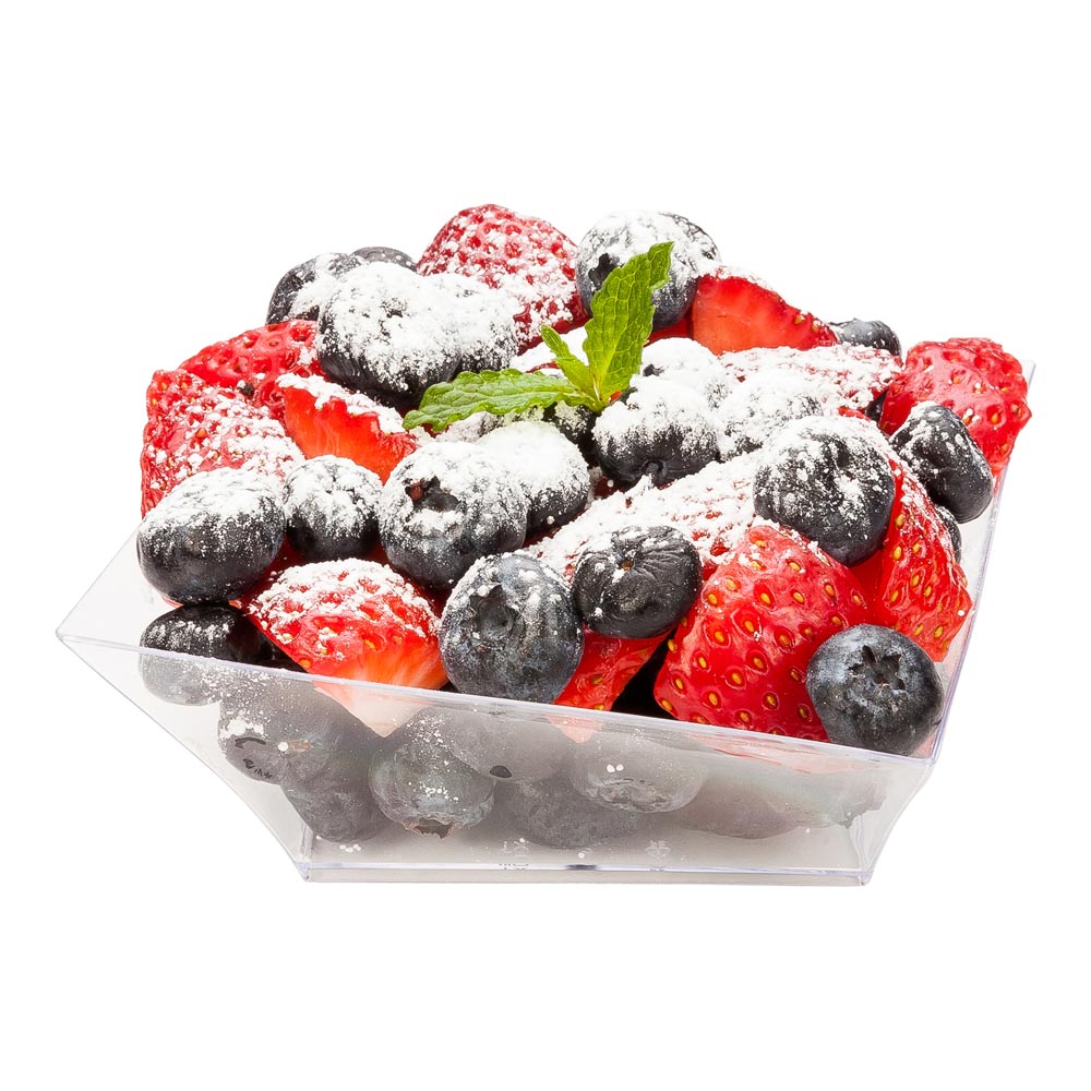 7 oz Square Clear Plastic Small Girata Bowls - 4