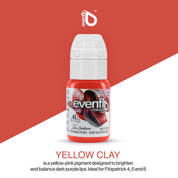 Perma Blend Evenflo Yellow Clay Pigment - Professional Tattoo Ink for Vibrant Body Art | Perfect for Tattoo Artists & Permanent Makeup