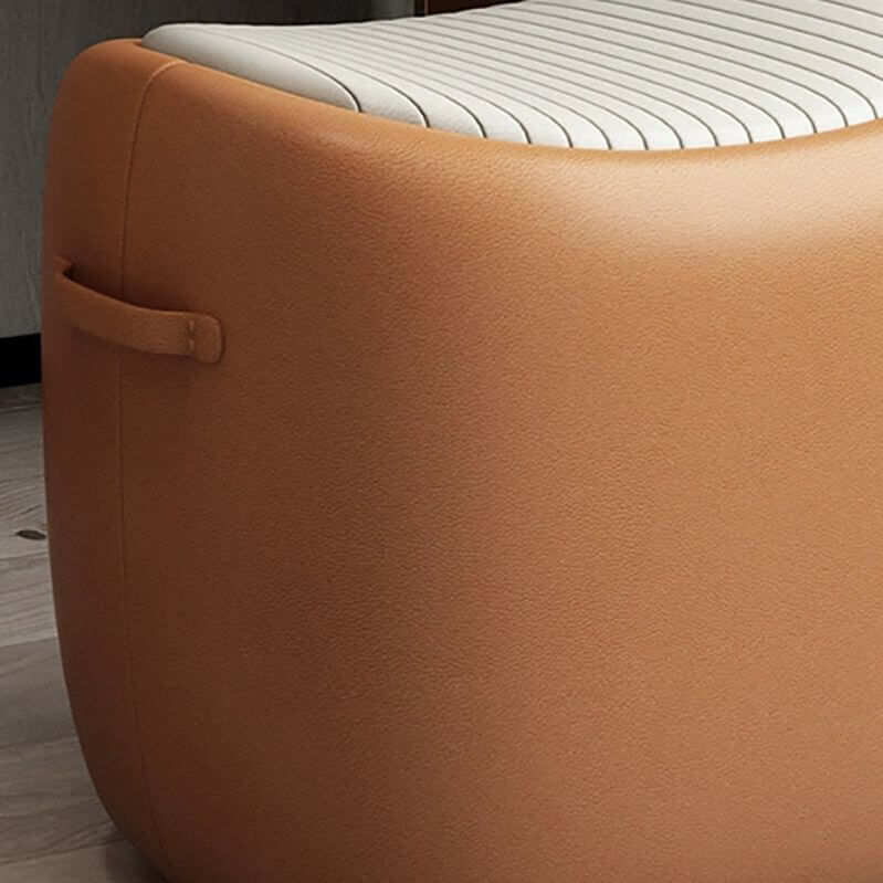 Genuine Leather Modern Vanity Stool - 17