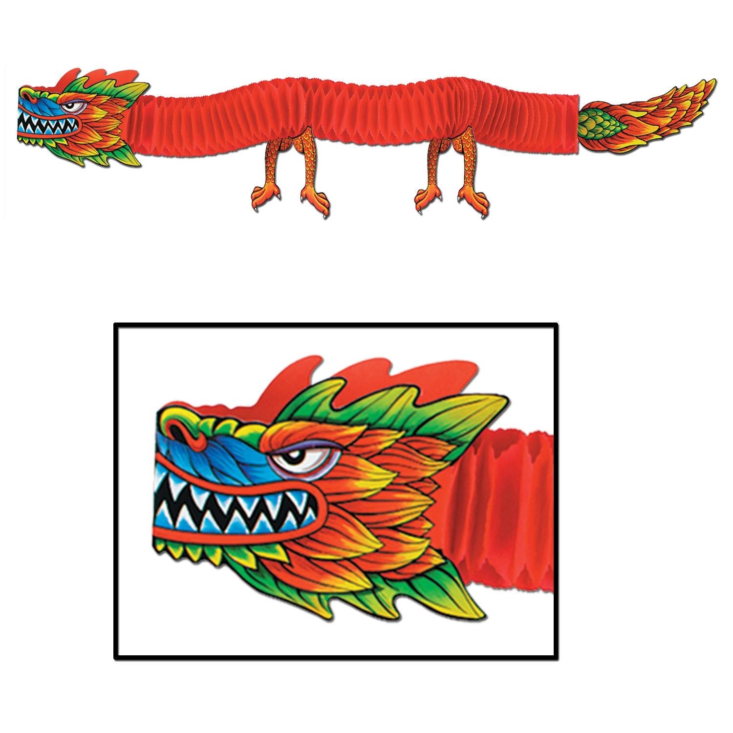 12 Pack Beistle Asian Tissue Party Dragon Decorations - Chinese New Year, Birthday, Festival Party Supplies for Home, Wedding, Holiday Celebrations