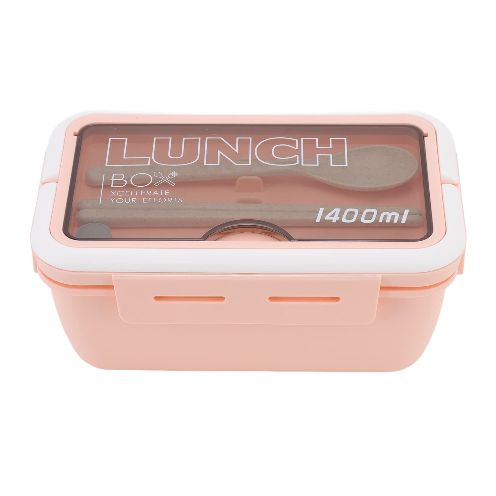 Atyhao 1400ml Large Capacity 3-Compartment Bento Lunch Box - Leakproof Insulated Food Container for Kids, Students & Office Workers - Perfect for School, Work & Picnics (Pink)