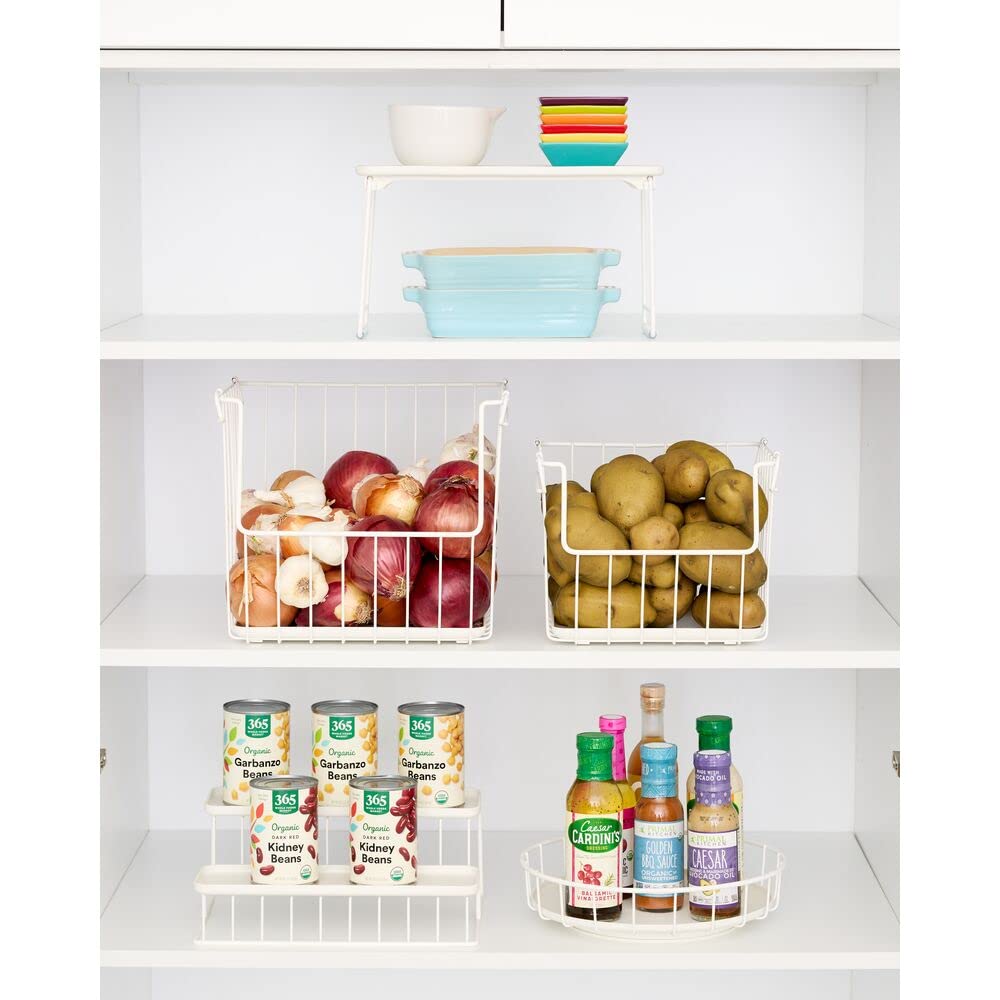 iDesign 2-Tier Spice Rack Organizer - Recycled Plastic & Wire Storage for Pantry, Cabinet, Kitchen Counter - 12” x 8.55” x 5.04” - Perfect for Small Spaces & Spice Organization