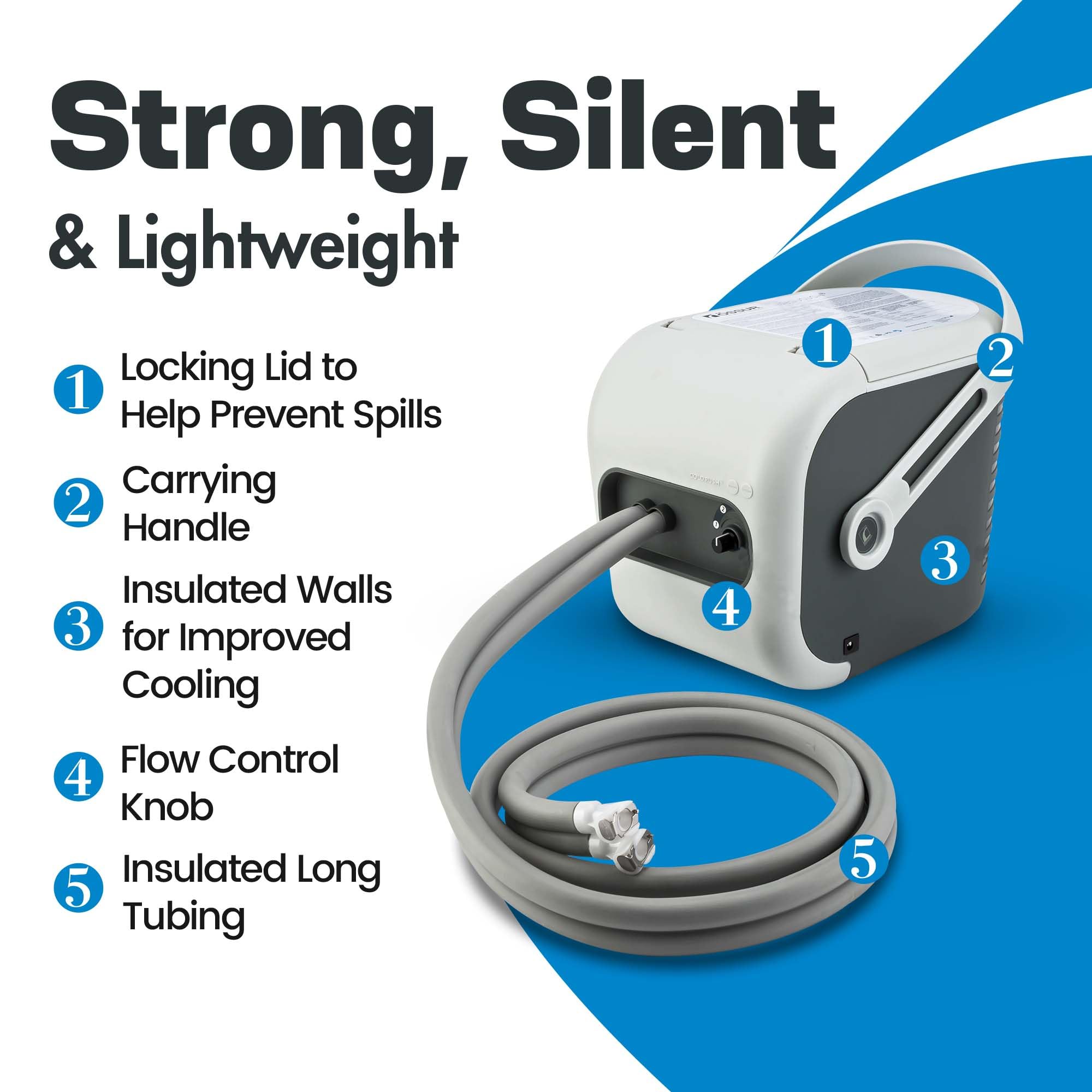 Ossur Cold Rush Therapy Machine System - Quiet, Lightweight & Durable Cryotherapy Freeze Kit Pump for Pain Relief & Recovery - Ideal for Post-Surgery, Sports Injuries & Arthritis Treatment