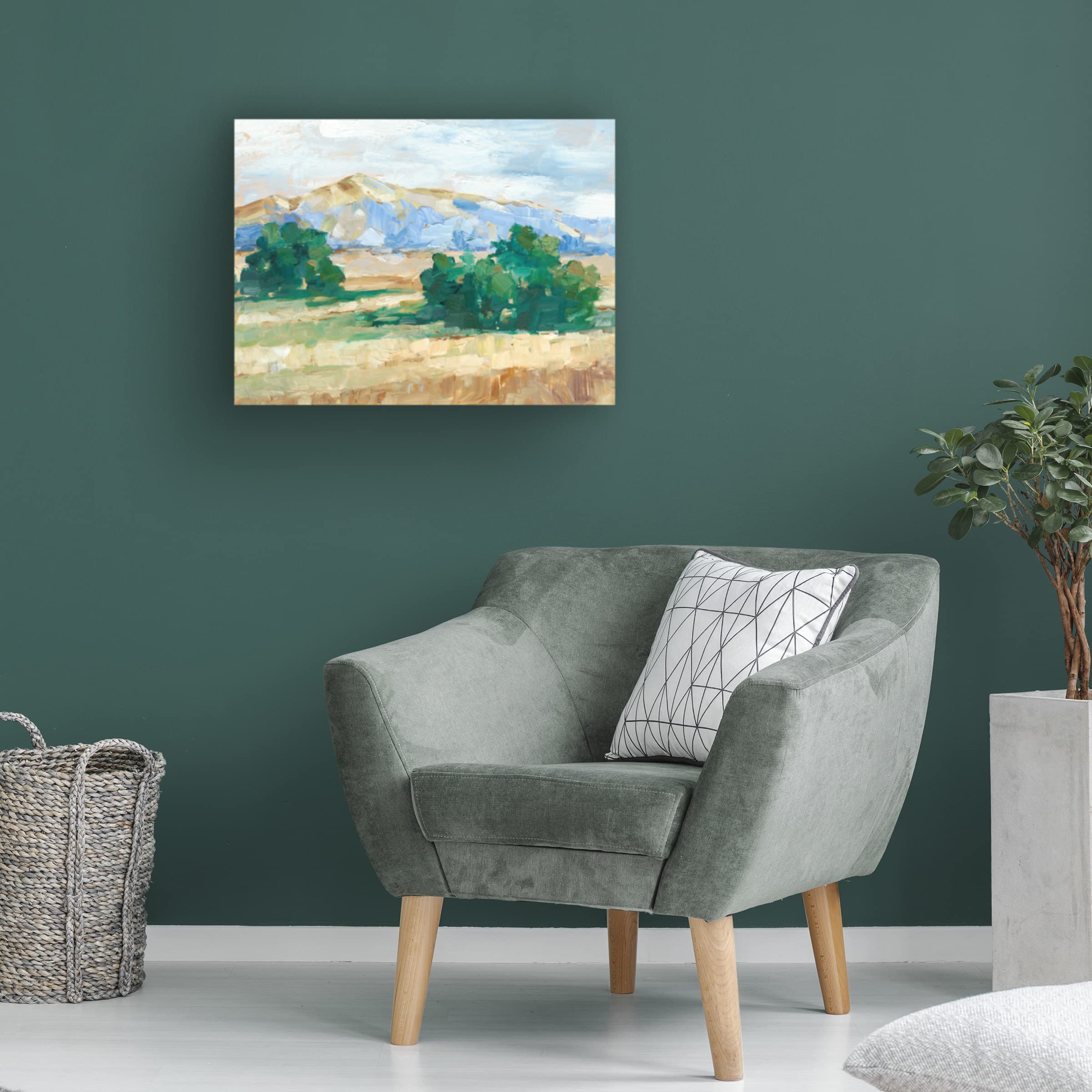 Trademark Fine Art 'Sunny Field II' Canvas Wall Art by Ethan Harper - Vibrant Landscape Painting for Living Room, Bedroom & Office Decor