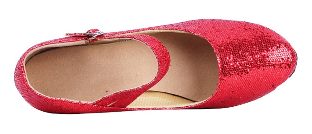 Honeystore Women's Soft Comfort Mary Jane Glitter Dance Shoes - Ballet, Jazz, Ballroom & Wedding for Girls & Ladies