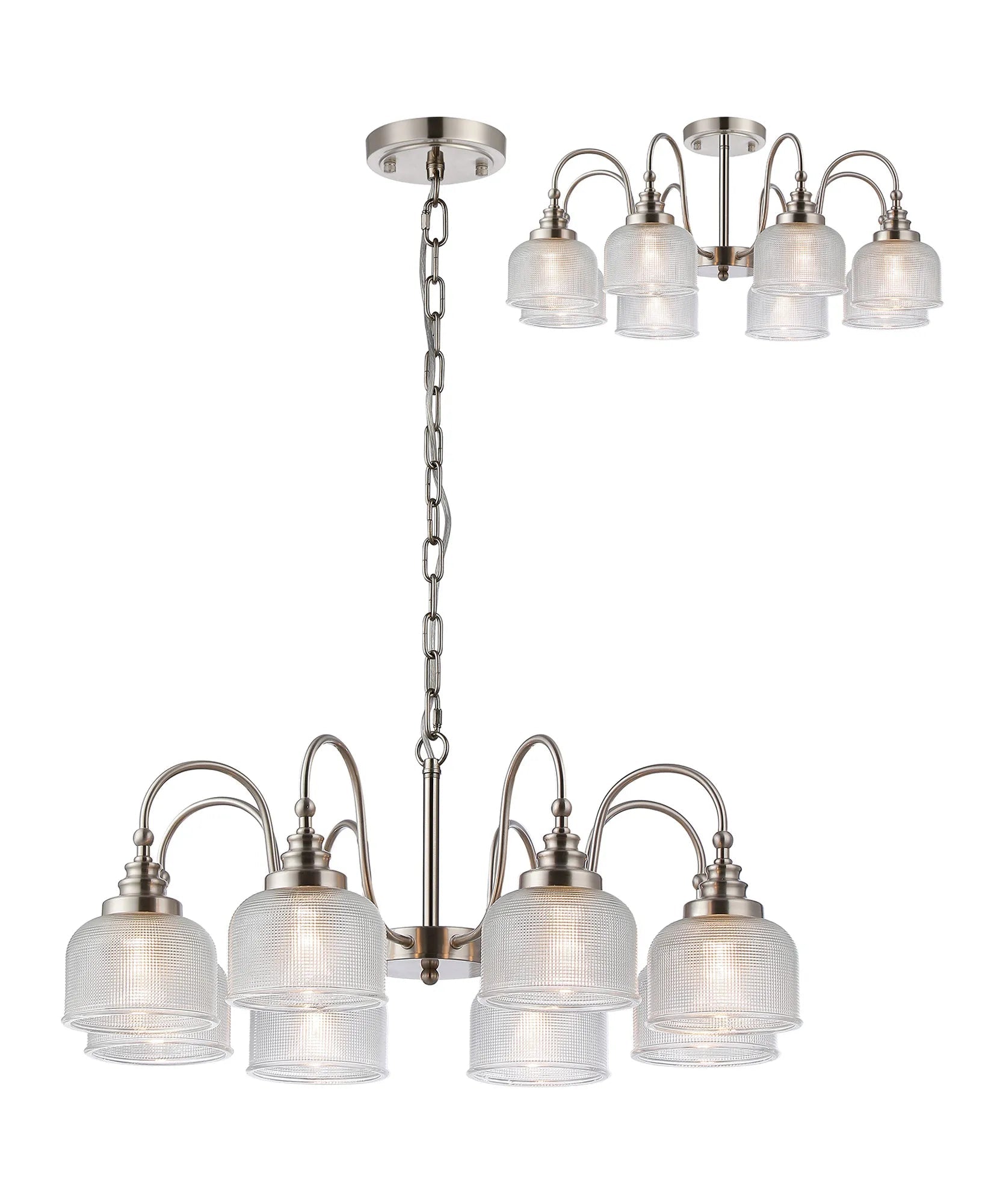 Cleron 3/5/8Lt Semi Flush Mount Pendant Light Fixture - Modern Ceiling Lighting in Multiple Colors for Living Room, Bedroom & Dining Room