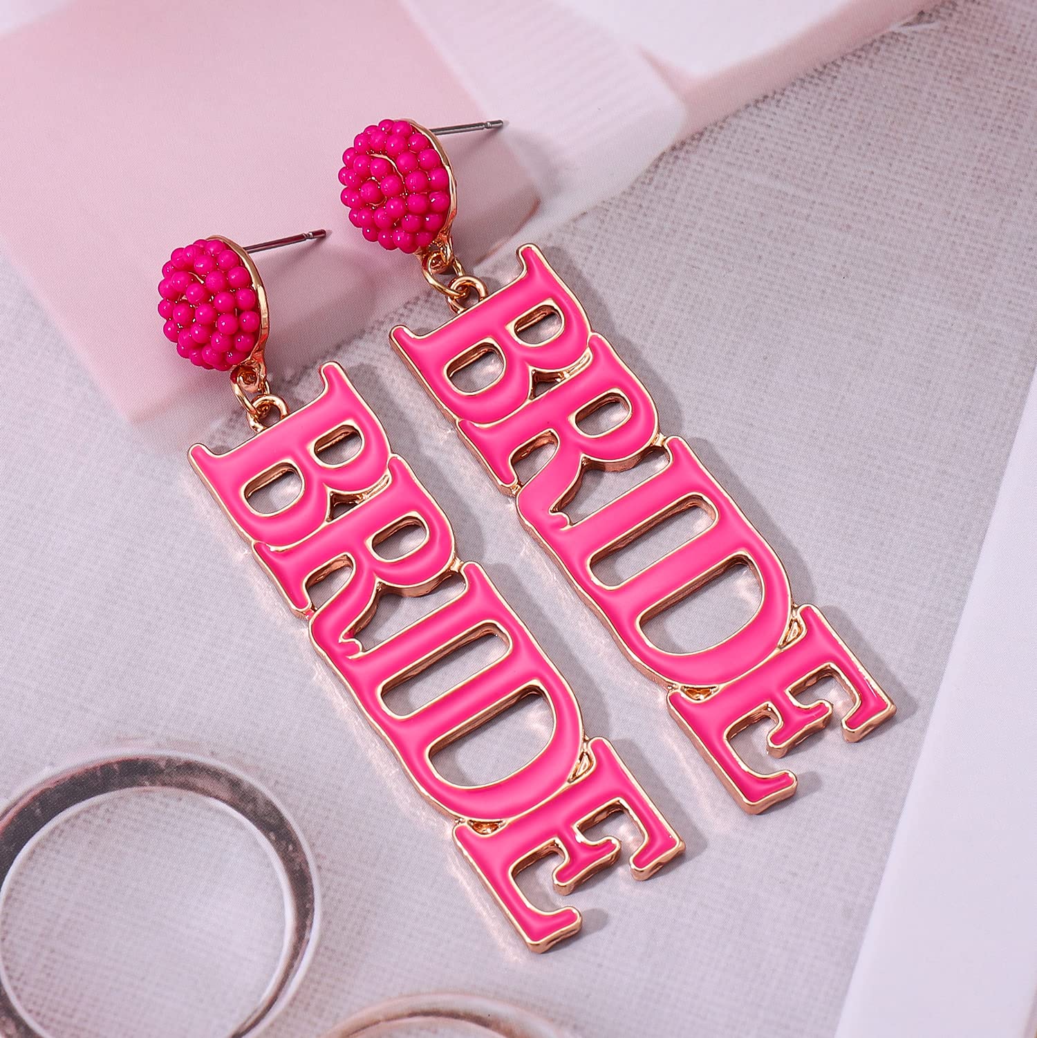Hypoallergenic BRIDE Letter Drop Dangle Earrings for Women - Rhinestone Bridal Jewelry for Wedding, Valentine's Day & Bachelorette Party | Perfect Gift for Bride & Bridesmaids | Elegant Fashion Accessories for Special Occasions