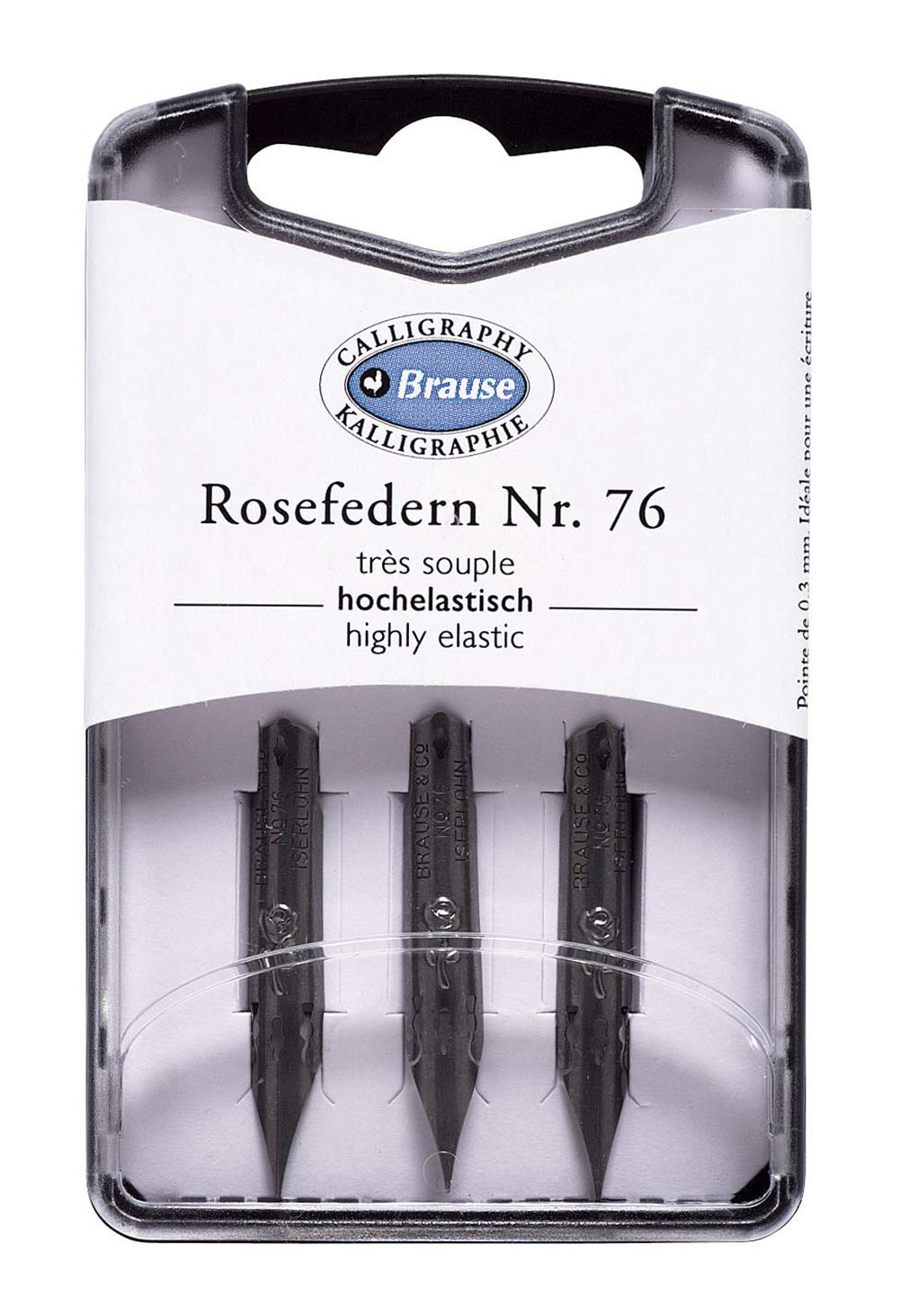 Brause Rose 76 Nib - Calligraphy Pen Nib Set of 3 for Hand Lettering, Wedding Invitations & Artistic Writing - Perfect for Beginners and Professionals