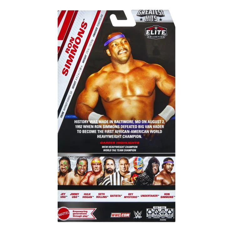 Ron Simmons WWE Elite Collection Greatest Hits 2025 Action Figure - Authentic Wrestling Collectible for Fans & Display