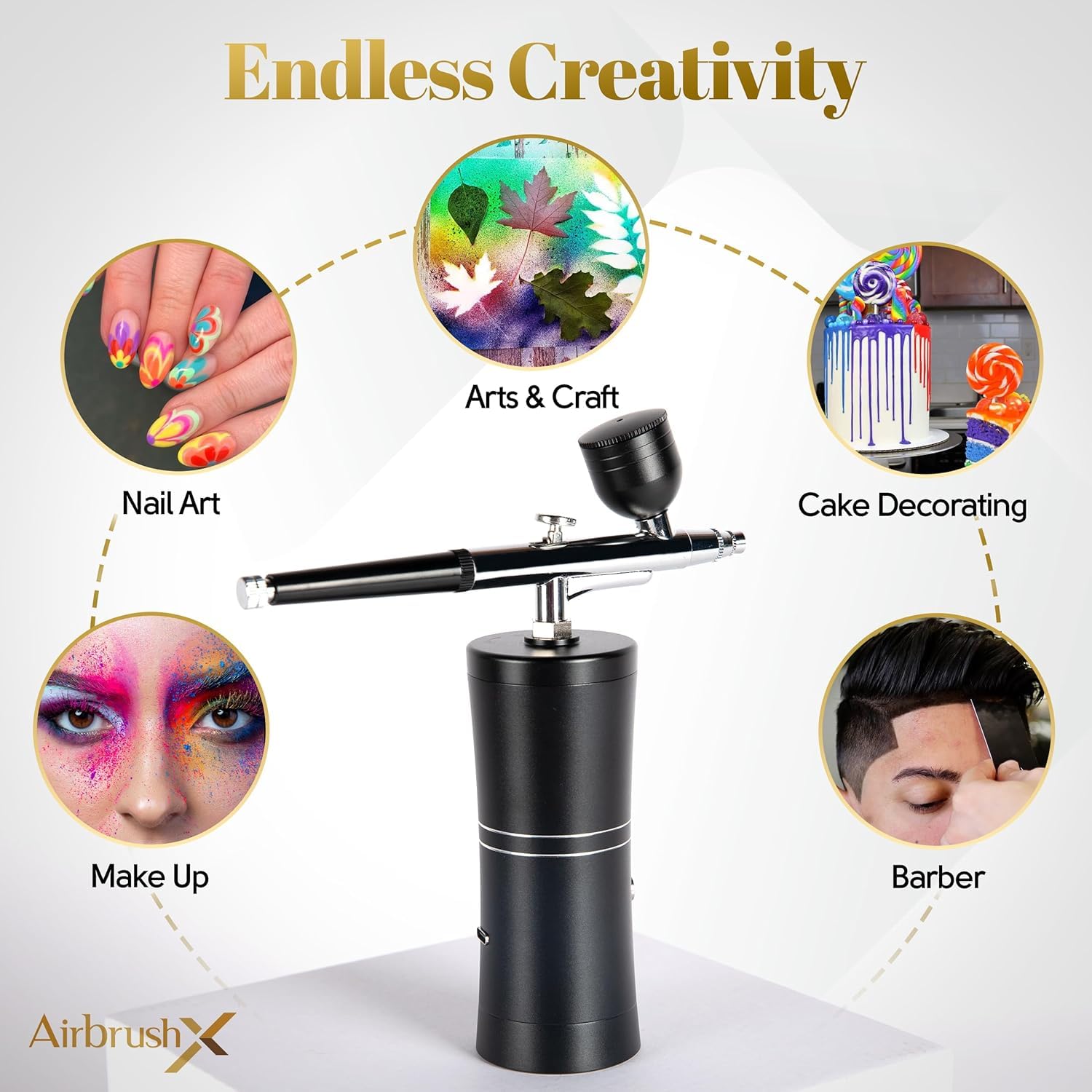 Professional Airbrush Kit with Air Compressor - Complete Set for Nails, Makeup, Tattoo & Painting | Portable Airbrush Gun & Compressor for Home, Salon & DIY Art Projects