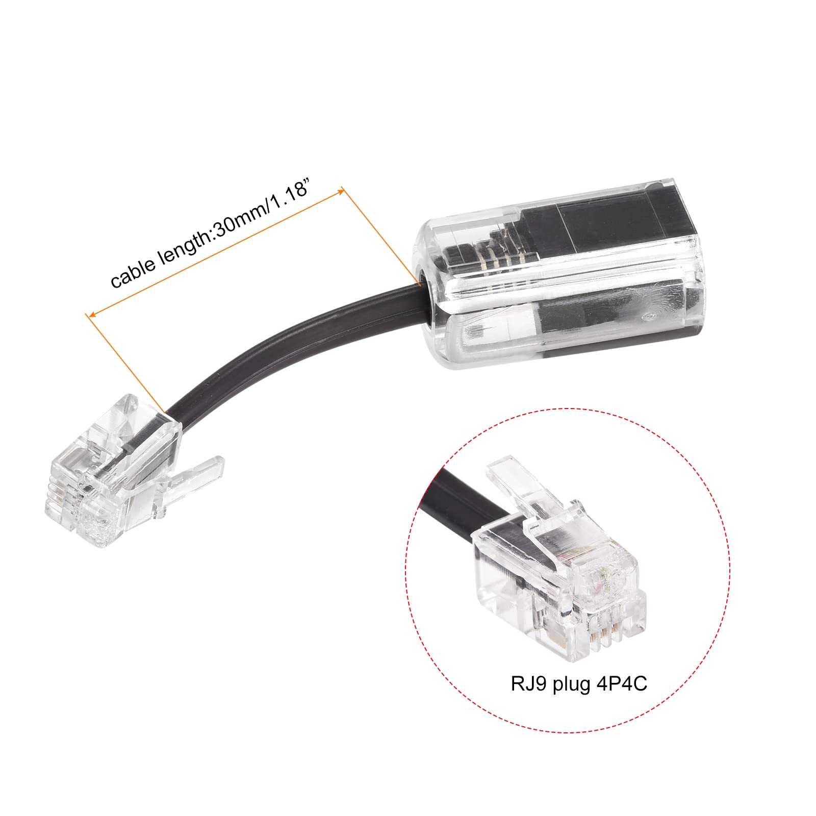 Meccanity 360° Rotating Phone Cord Detangler - Anti-Tangle Landline Cable Organizer (2-Pack, Clear Black) | Perfect for Home, Office & Call Center Use