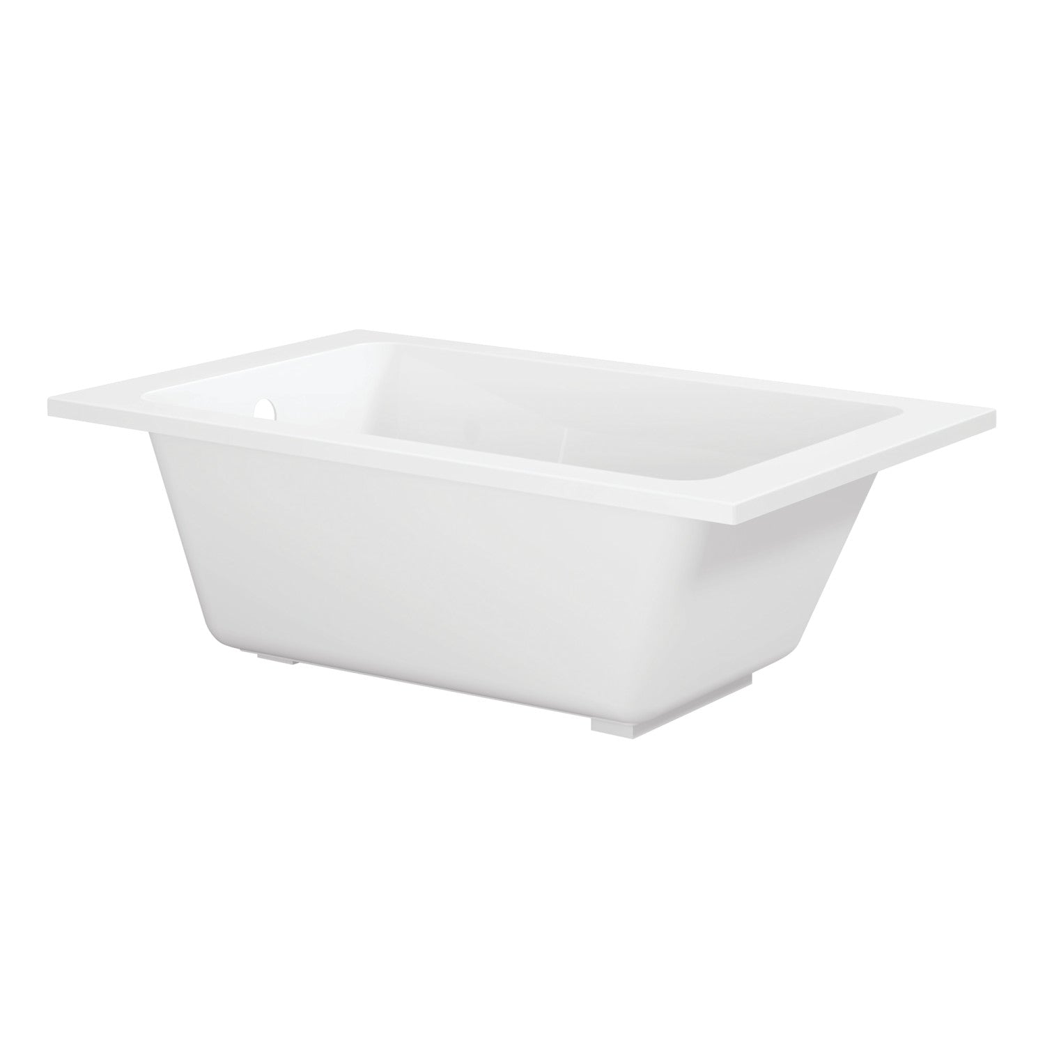 Aqua Eden 54 Inch Acrylic Rectangular Drop-In Bathtub with Anti-Slip Surface - Glossy White Freestanding Soaking Tub for Modern Bathroom & Spa Relaxation