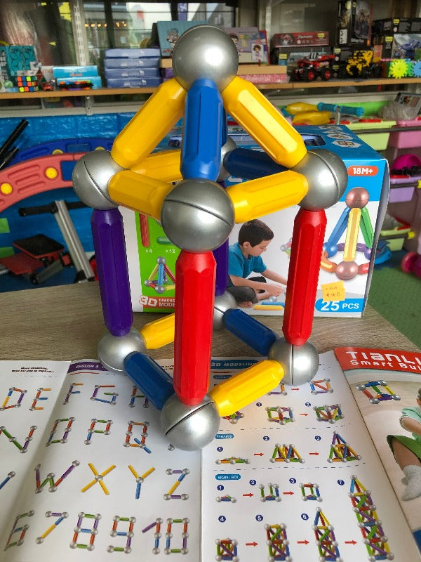 Smart Builders Magnetic Rods and Balls - STEM Educational Construction Toy for Kids, 3D Building Set with Strong Magnets - Perfect for Classroom, Home Learning & Creative Play