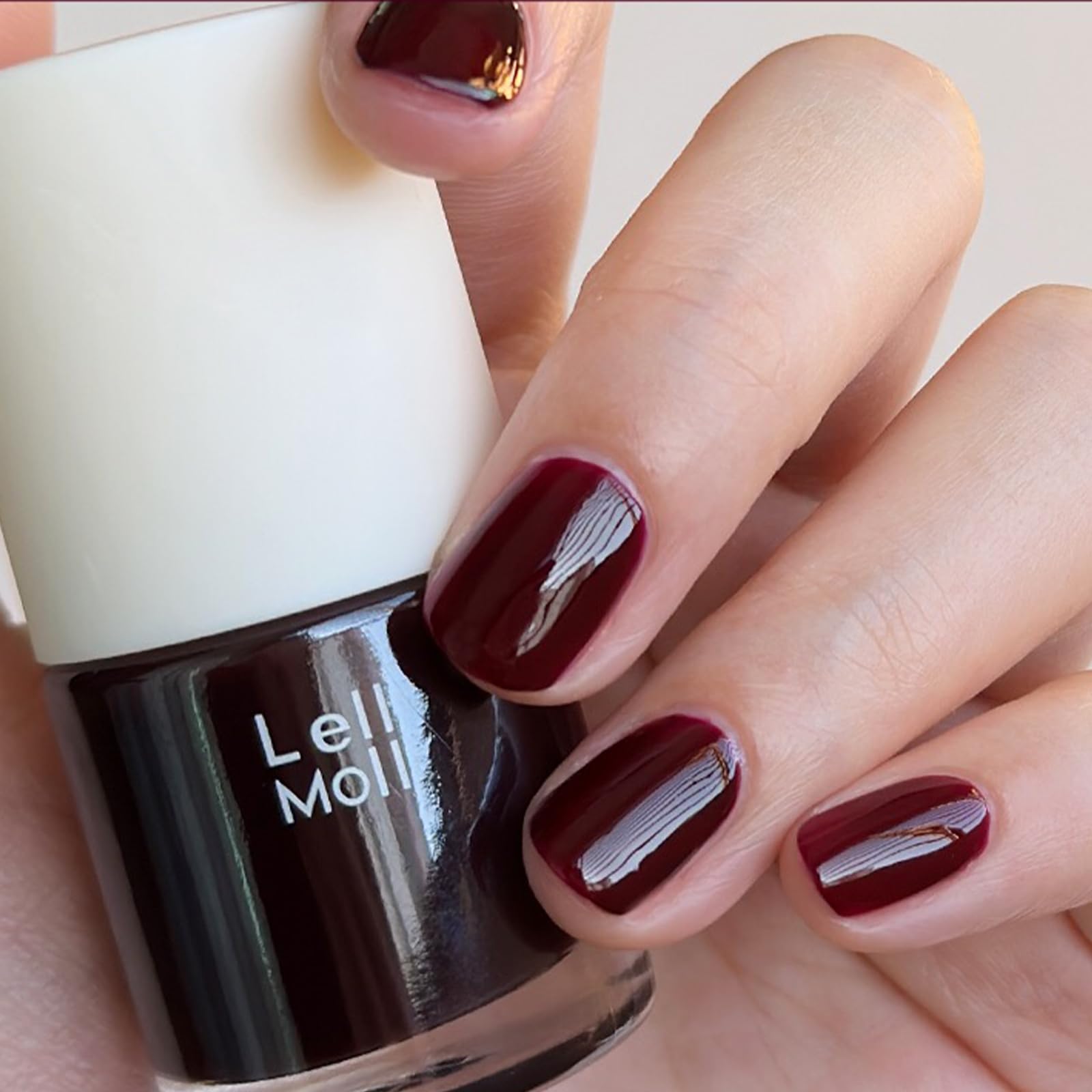 COSMOO Cherry Red Quick Dry Nail Polish - Long Lasting Wine Red Nail Lacquer for Nail Art | Fast Air Dry Formula for Salon Quality Manicures at Home | Perfect for Parties, Weddings & Everyday Wear