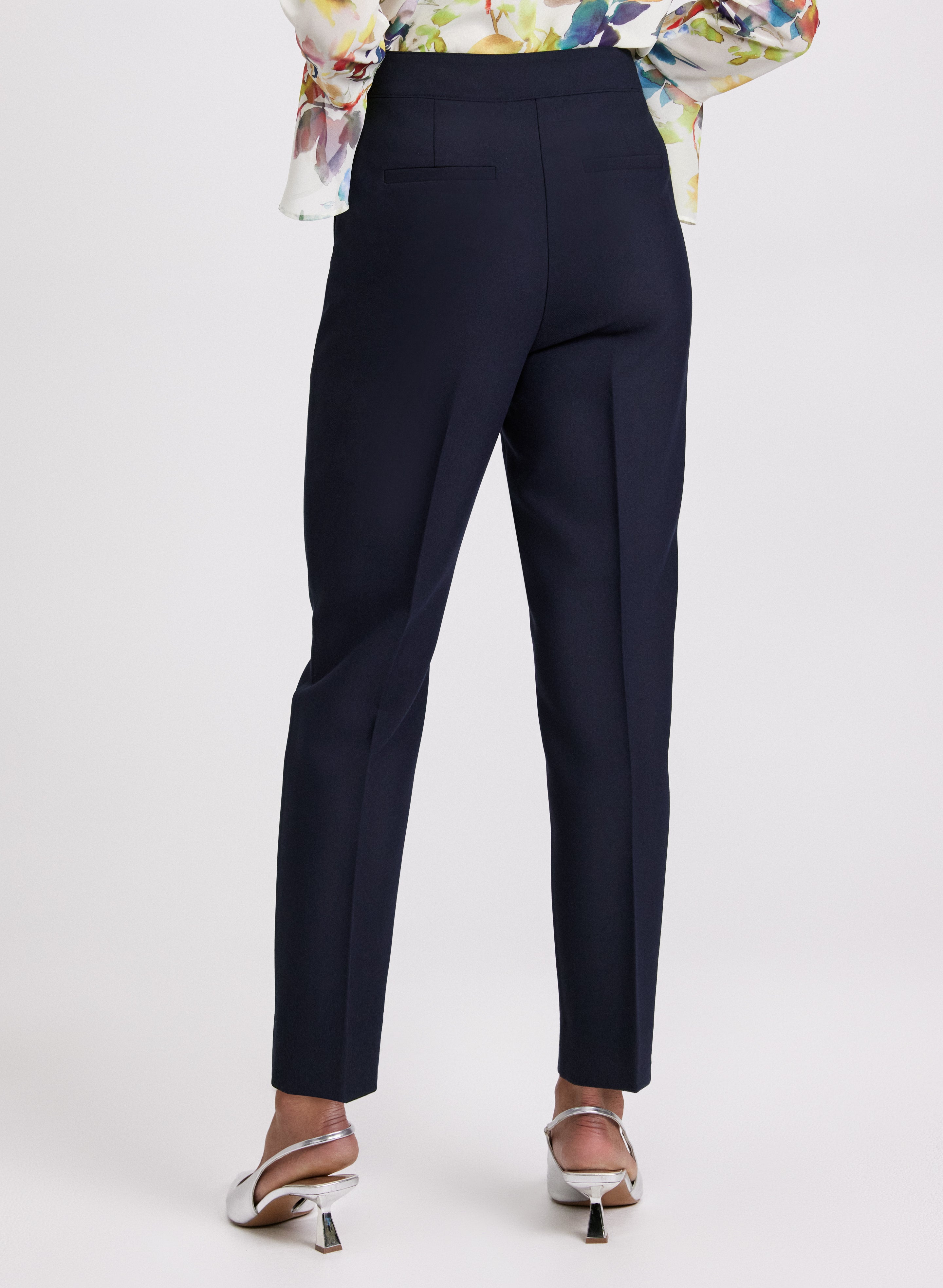 Emma Seamed Slim Leg Pants for Women - High Waist Stretchy Office Trousers | Comfortable Work Pants for Business Casual & Professional Wear