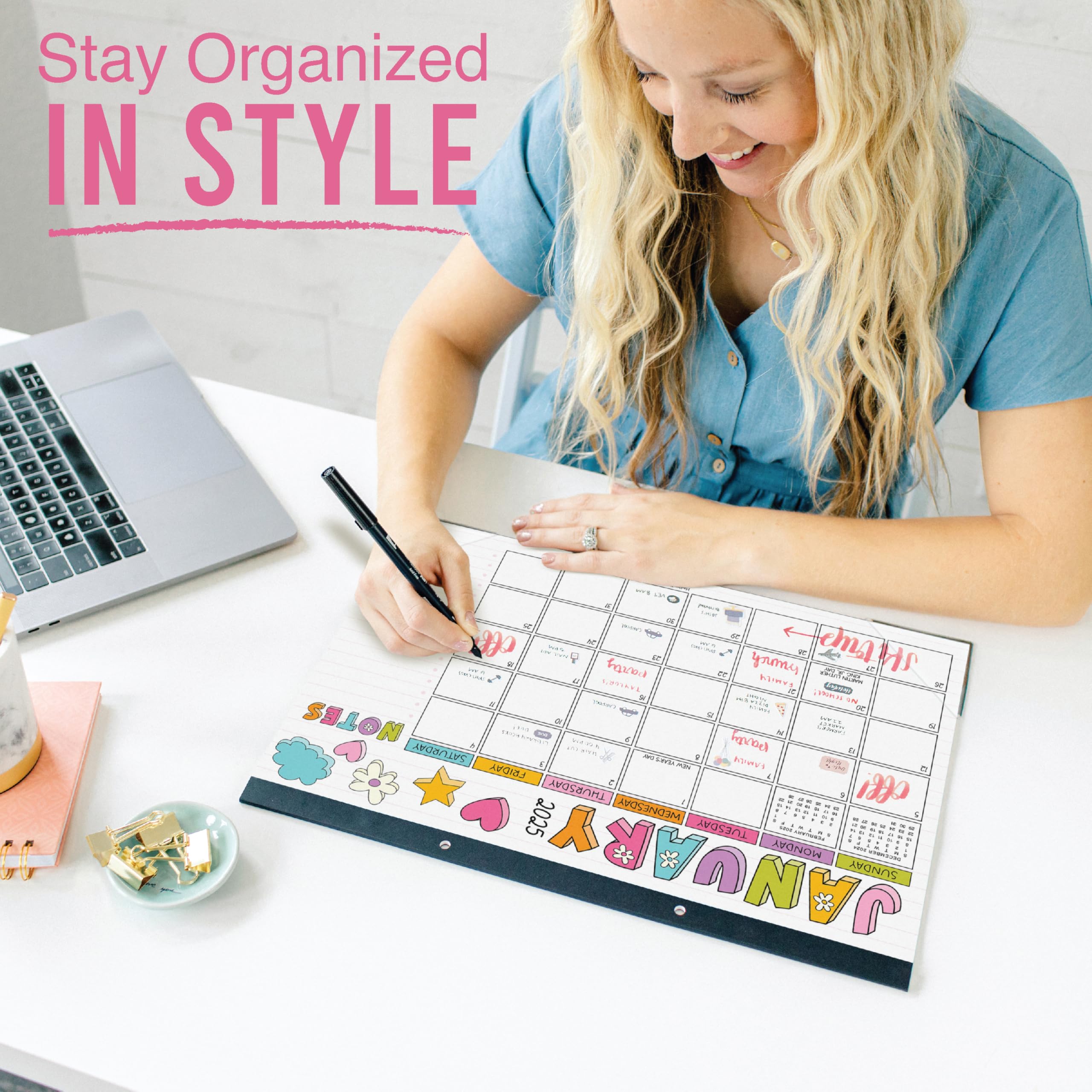 Hadley Designs 2025-2026 Large 18-Month Desk Calendar - 17