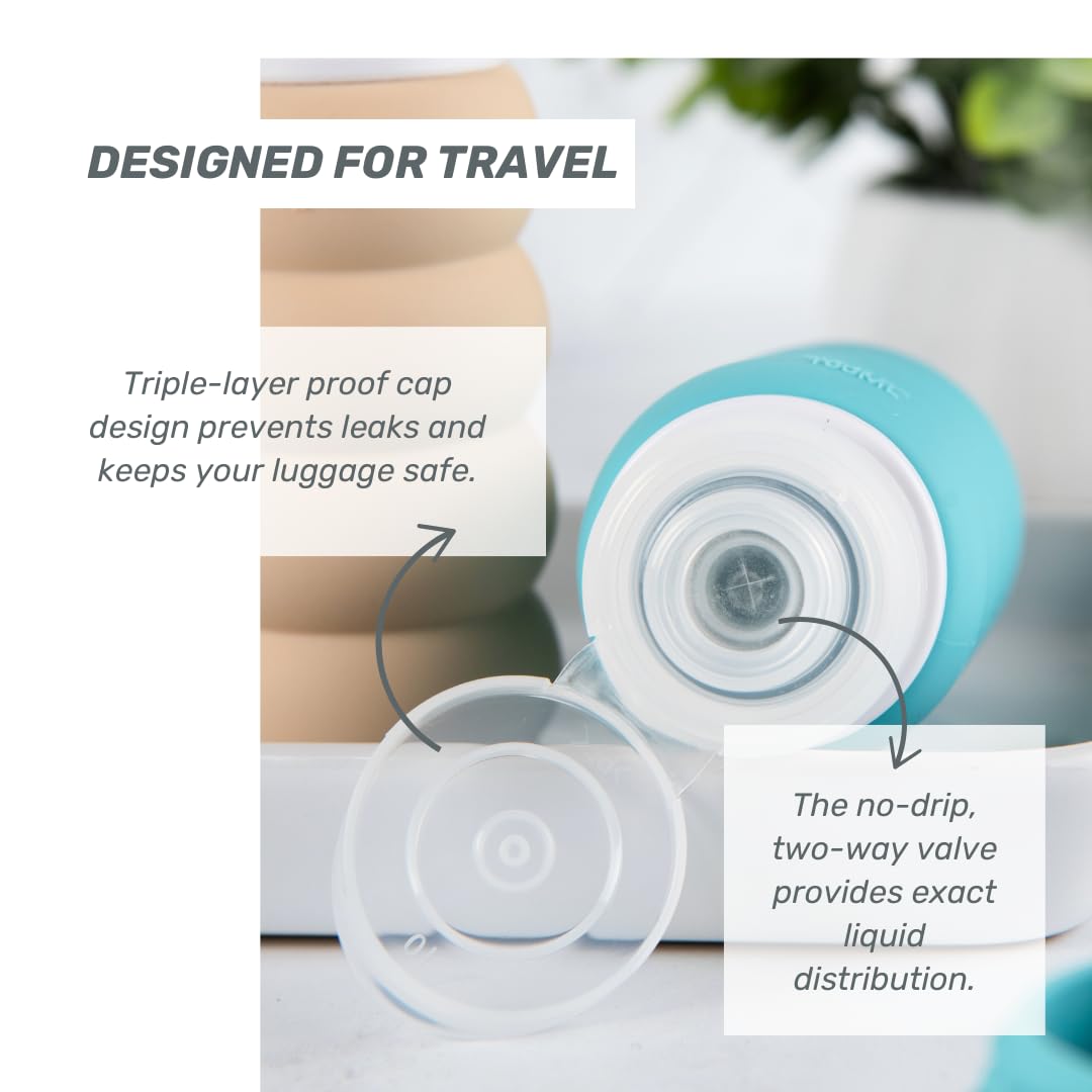 TSA Approved Travel Bottles for Shampoo & Conditioner - 3.4 oz Leak-Proof Containers (4 Pack) - Perfect for Air Travel, Gym & Toiletries Organization