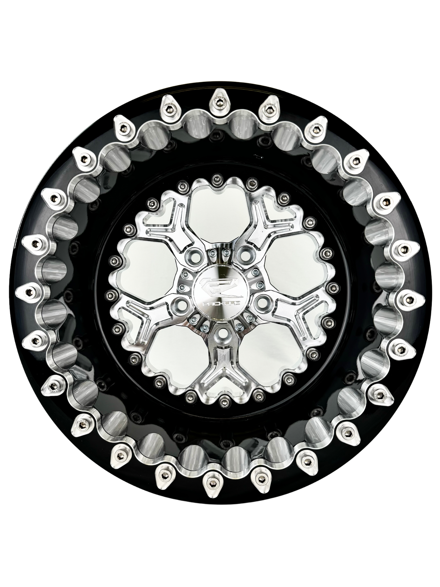Pro 5 FF Forged Beadlock Wheels - Silver Finish for RZR Pro R 5x4.5 Bolt Pattern - Off-Road, Racing & Trail Riding Accessories
