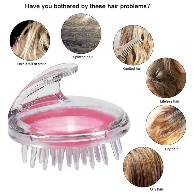 RAJA DHIRAJ Silicone Scalp Massager Brush - Hair & Head Massager for Relaxation & Stress Relief - Shampoo Brush for Deep Cleansing & Hair Growth - Perfect for Shower, Spa, and Home Hair Care Routine