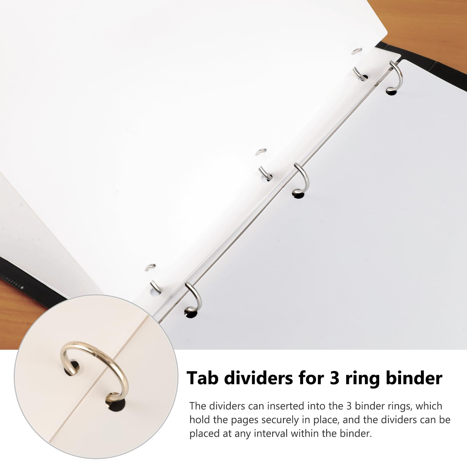 HABGP 10-Piece 5-Tab Divider Set for 3-Ring Binder - White Plastic Index Dividers with Tabs - Durable Page Organizers for School, Office & Home Organization - Perfect for Filing, Note-Taking & Document Management