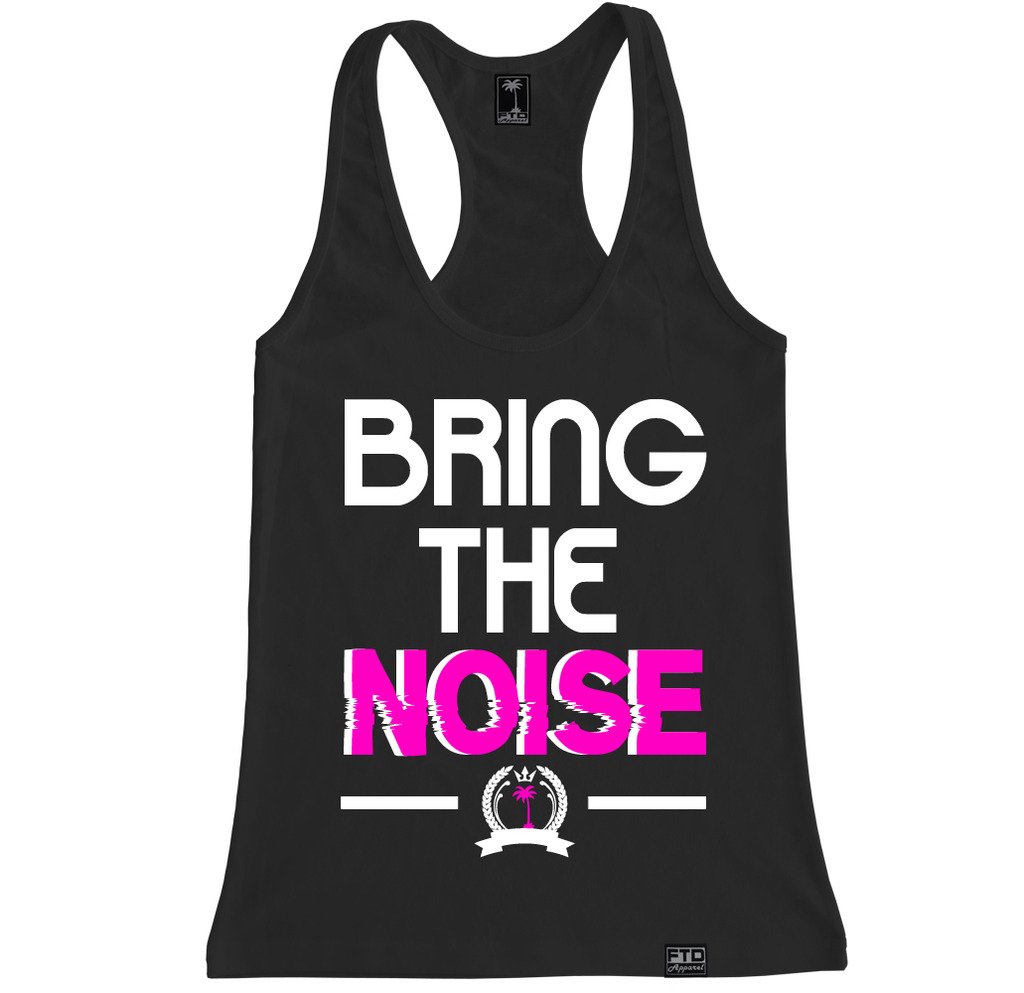 FTD Apparel Women's Bring The Noise Racerback Tank Top - Soft Workout & Yoga Top for Women - Perfect for Gym, Running & Casual Wear