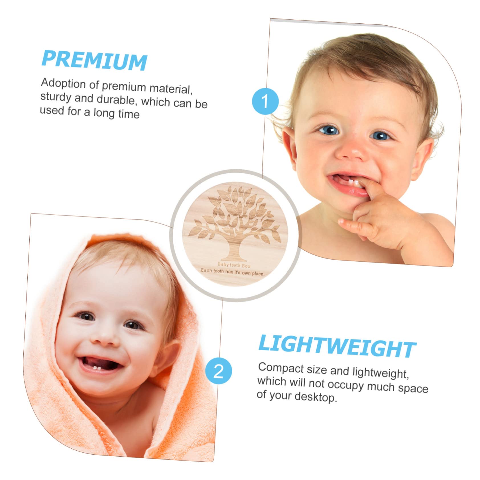 Natural Wood Baby Tooth Holder Organizer Box - COOLHIYA Tooth Saver Case for Kids | Perfect for Storing Lost Baby Teeth, First Tooth Keepsake, and Childhood Memories