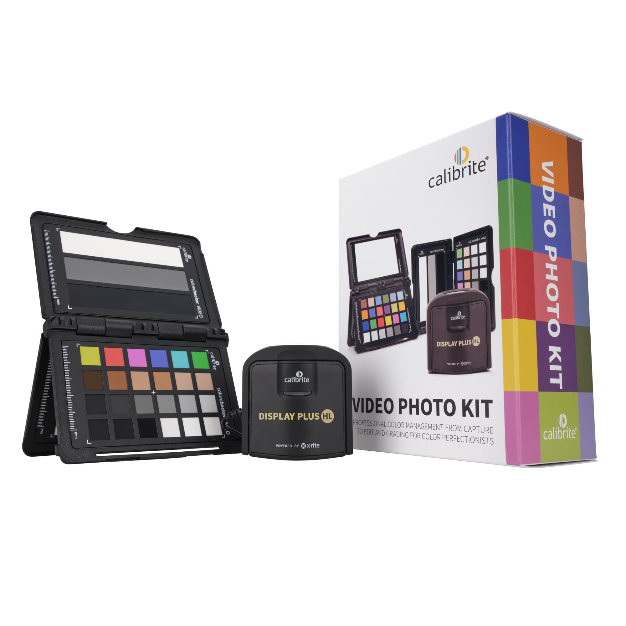 Calibrite Video Photo Kit - Display Plus HL & Passport Video 2 (CCPLHL-PPV2) | Professional Color Calibration Tools for Photographers & Videographers | Perfect for Studio, Editing, and Content Creation