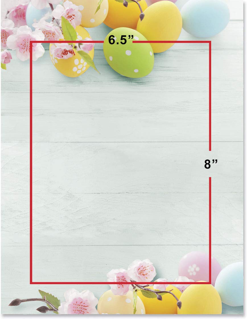 Premium Easter Spring Theme Stationery Set - 100 Sheets 8.5