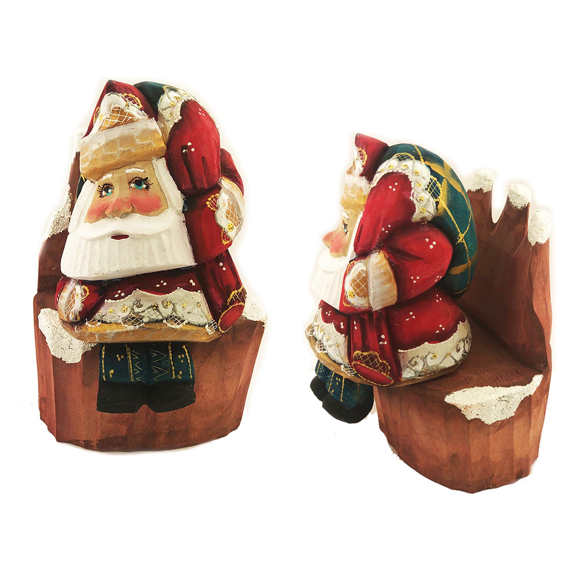 Russian Vintage Santa Statue on Chair - Handmade Christmas Decor, Unique Holiday Gift for Collectors & Home Décor - Perfect for Christmas Tree, Mantel & Festive Table Centerpiece