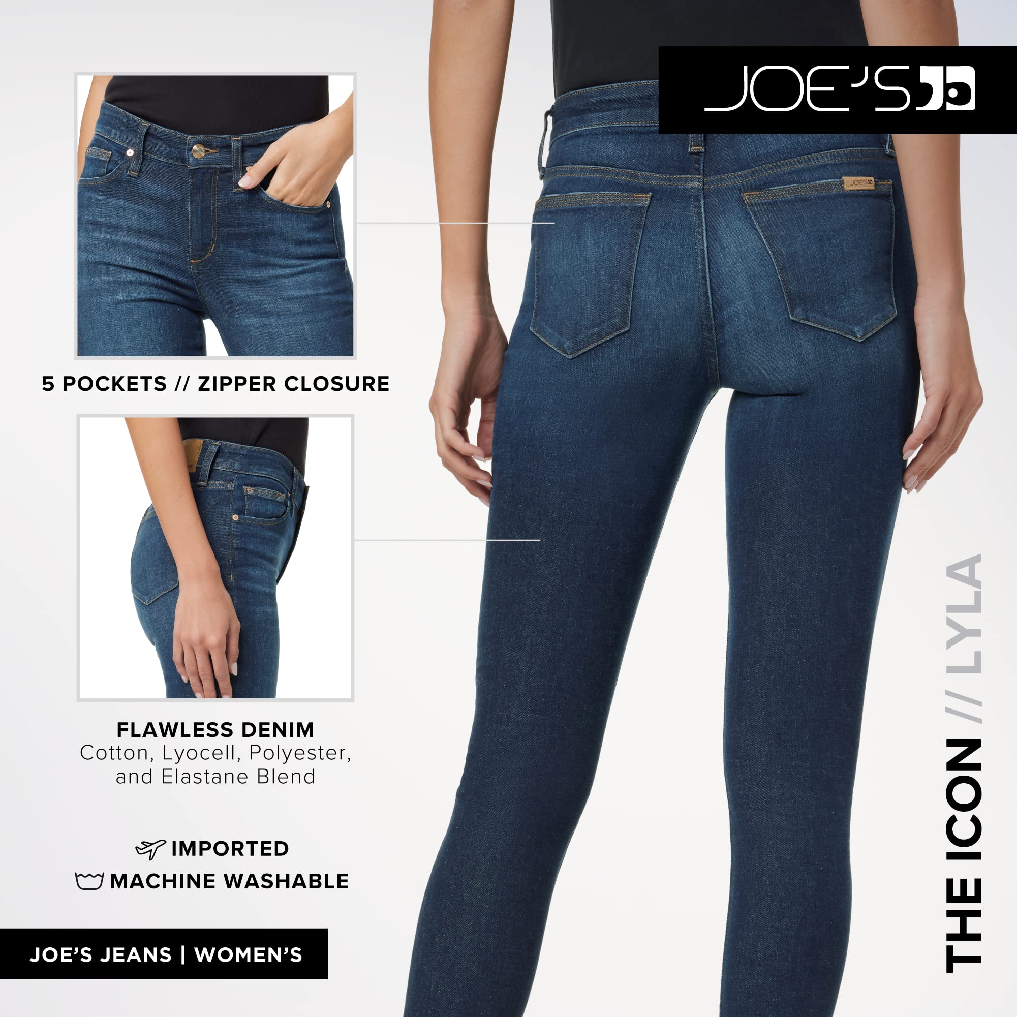 Joe's Women's The Icon Skinny Jeans - High Waist Stretch Denim Pants for Casual & Night Out | Perfect for Work, Date Night and Everyday Wear