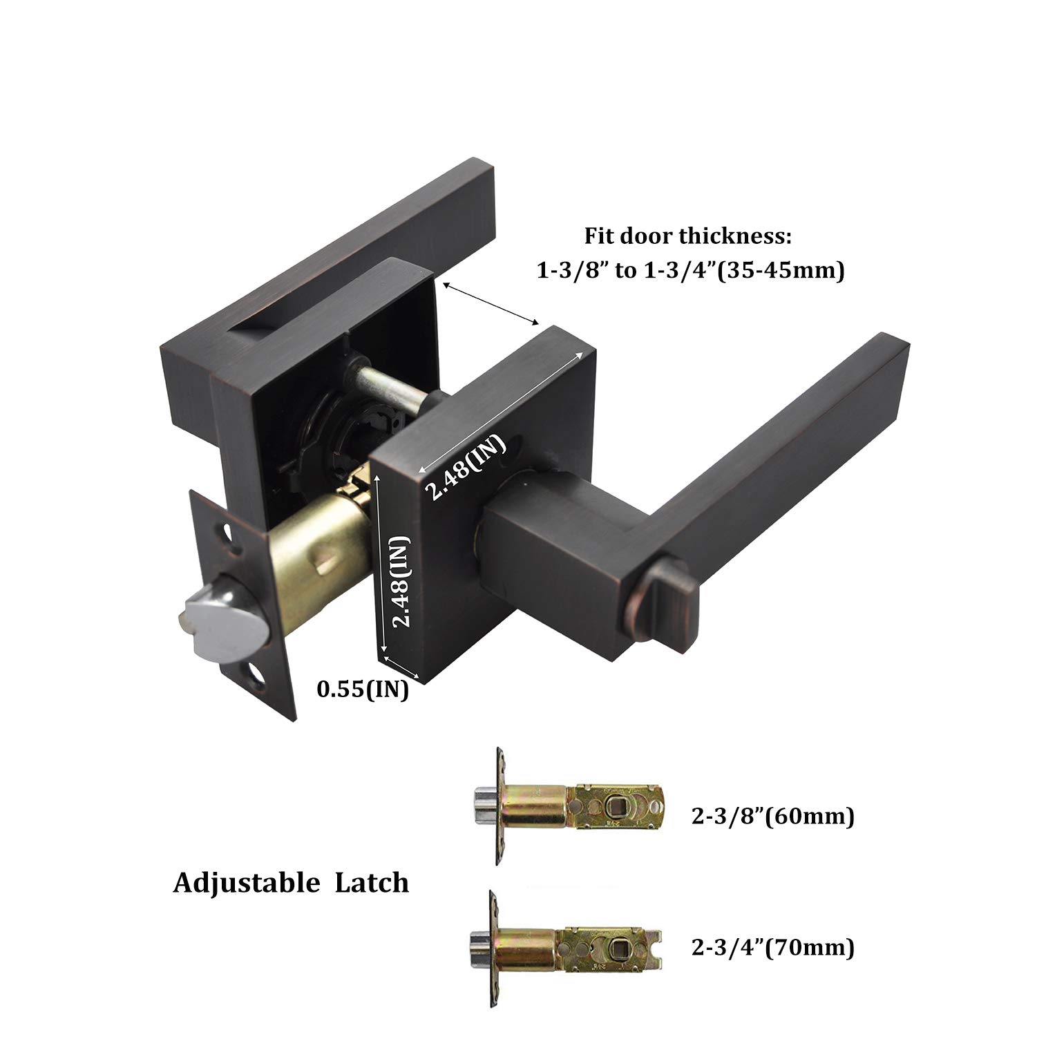 Heavy Duty Keyed Entry Lever Lock for Exterior Doors - Oil Rubbed Bronze Finish - Secure Front Entrance Door Handle - Perfect for Homes, Offices & Commercial Buildings