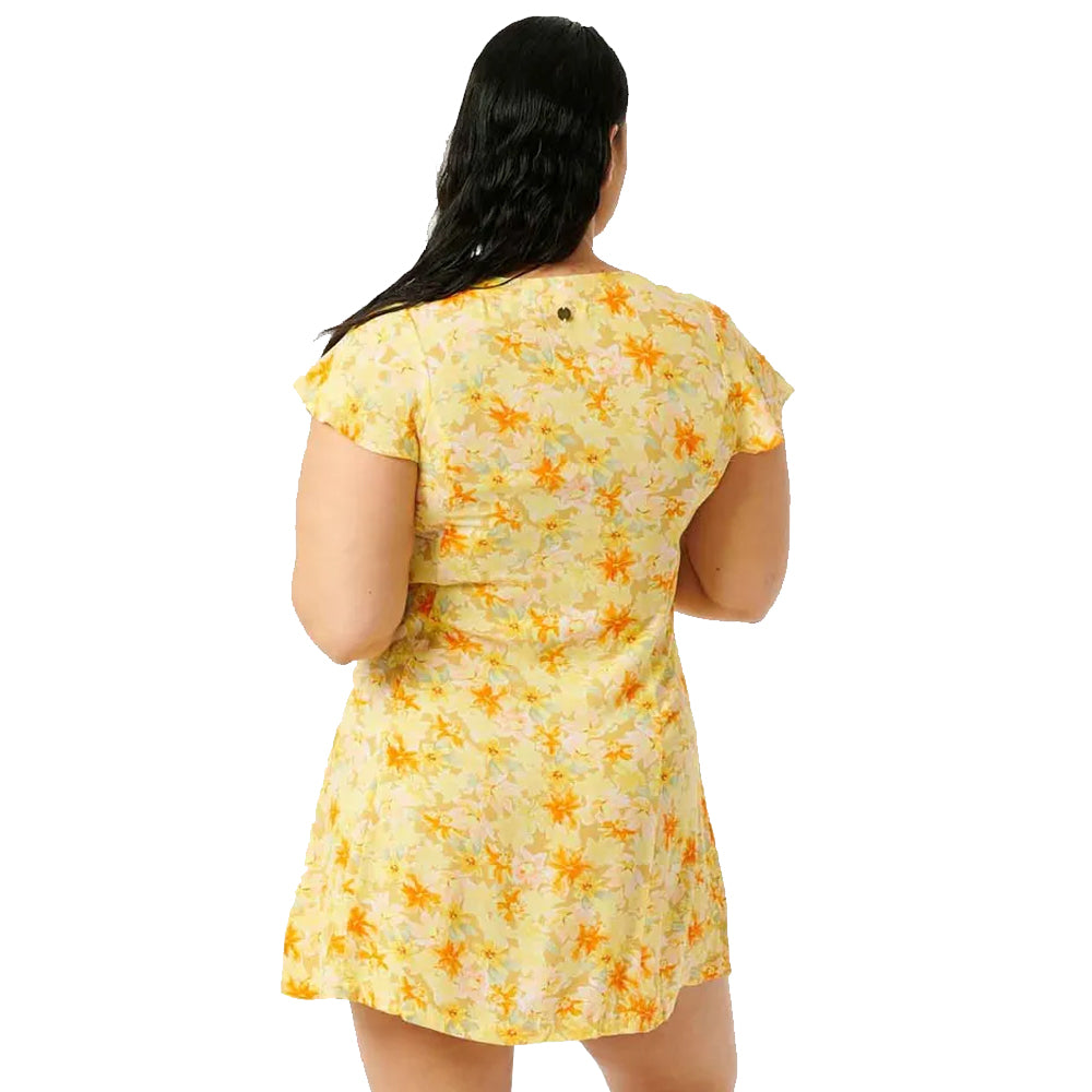 Rip Curl Women's Summer Rain Button Through Dress - Lightweight Floral Sundress for Beach, Vacation & Casual Wear