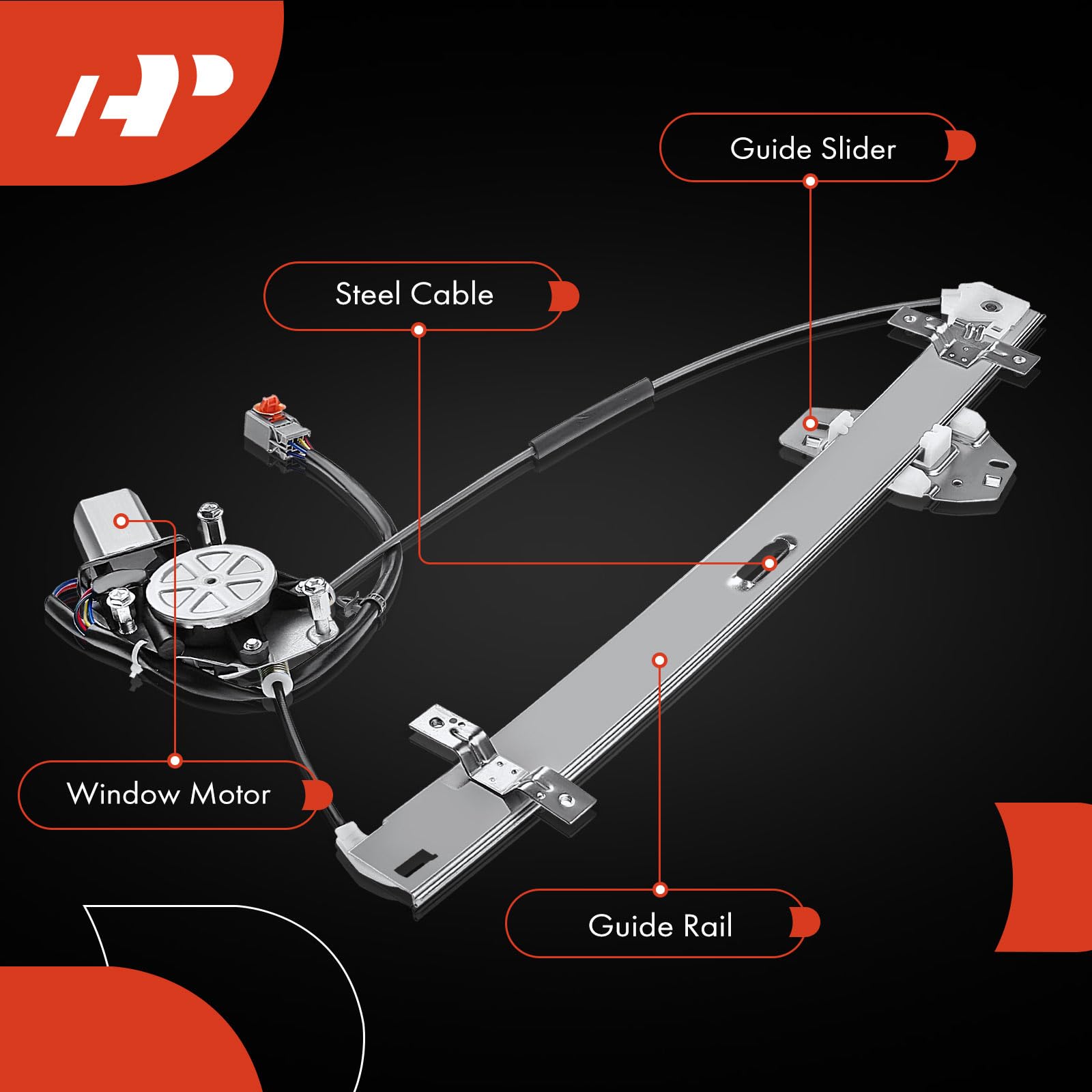 Premium Power Electric Window Regulator with 6-Pin Motor - Compatible with Acura MDX 2003-2006 Front Right Passenger Side - Smooth Window Operation for Daily Commute & Road Trips
