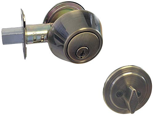 Vintage Brass Door Lever Handle Lock - Entry, Privacy, Passage, Dummy & Deadbolt - 835AB Single Cylinder Keyed Alike (Perfect for Home, Office & Commercial Security)