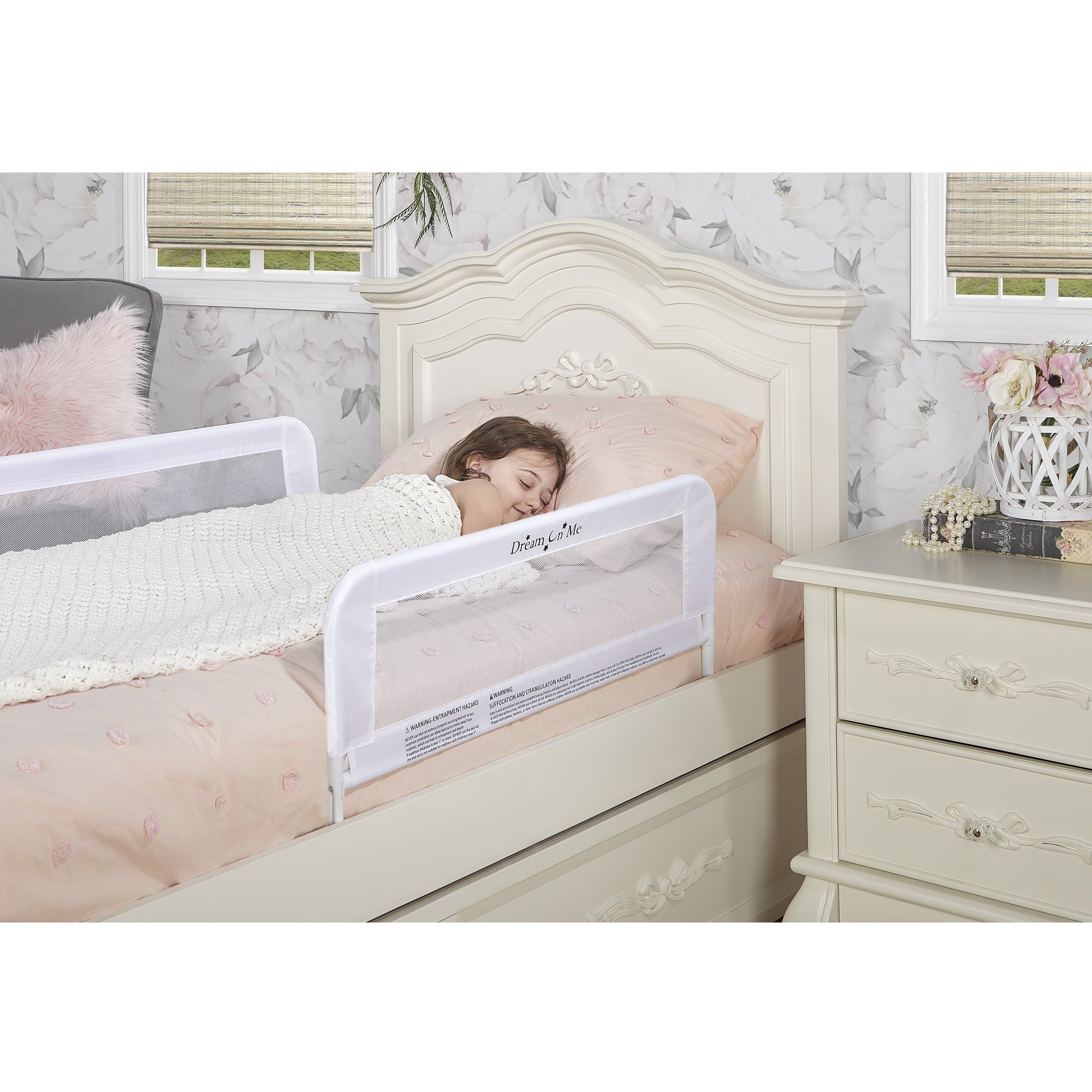 Mesh Security Bed Rails for Toddlers - White | Adjustable Safety Bed Guard for Kids & Infants | Perfect for Twin, Full, Queen & King Size Beds | Prevent Falls & Ensure Safe Sleep