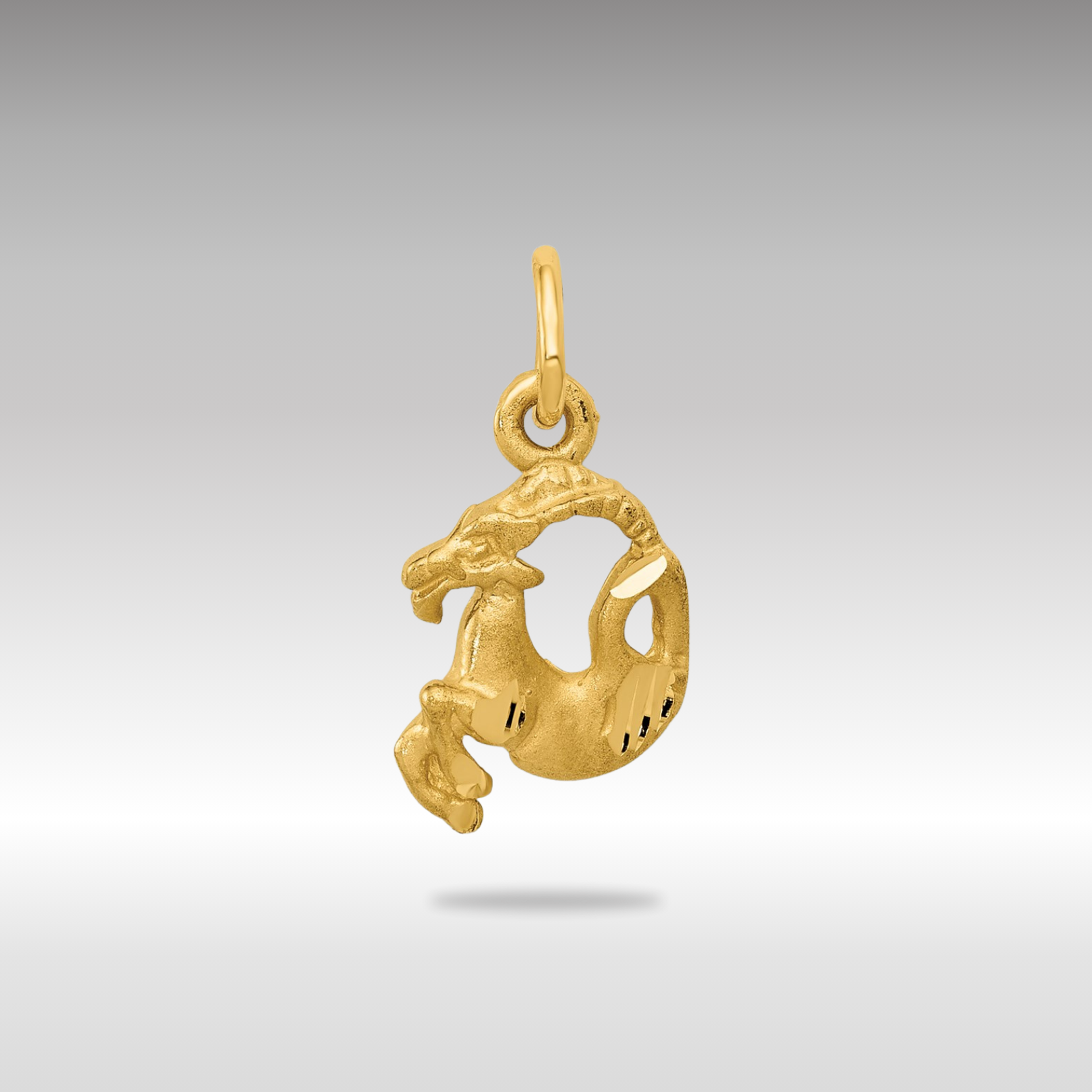 Gold Satin Diamond Cut Small Capricorn Zodiac Charm Pendant - Perfect for Necklaces, Bracelets & Jewelry Making | Astrology Gifts & Zodiac-Themed Accessories