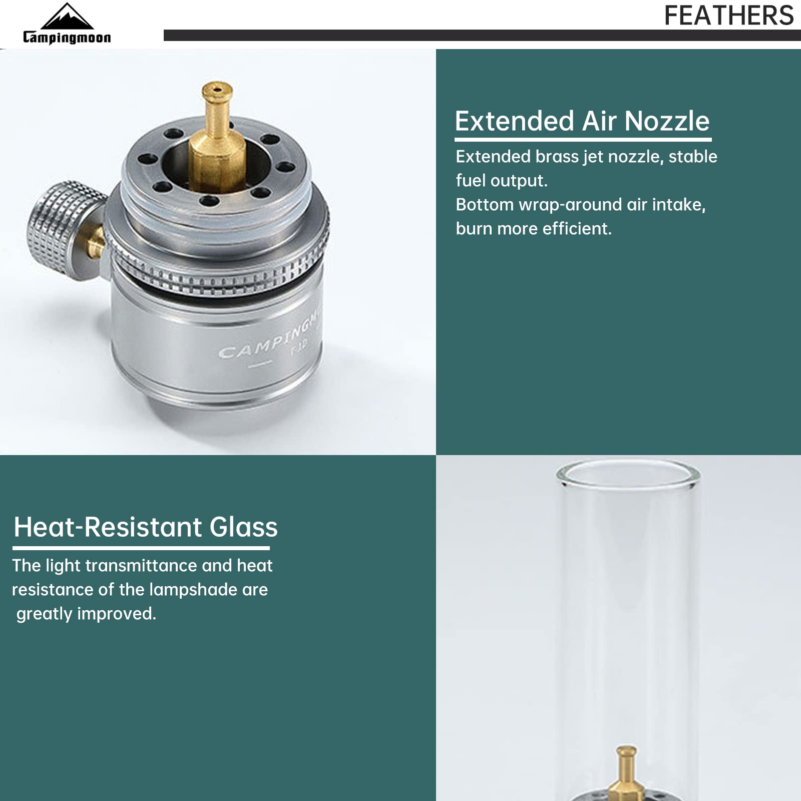 **Camping Gas Lantern - Portable Outdoor Gas Lamp with Glass Shade, Perfect for Camping, Hiking, Backyard & Emergency Lighting**    (Note: Removed brand name 