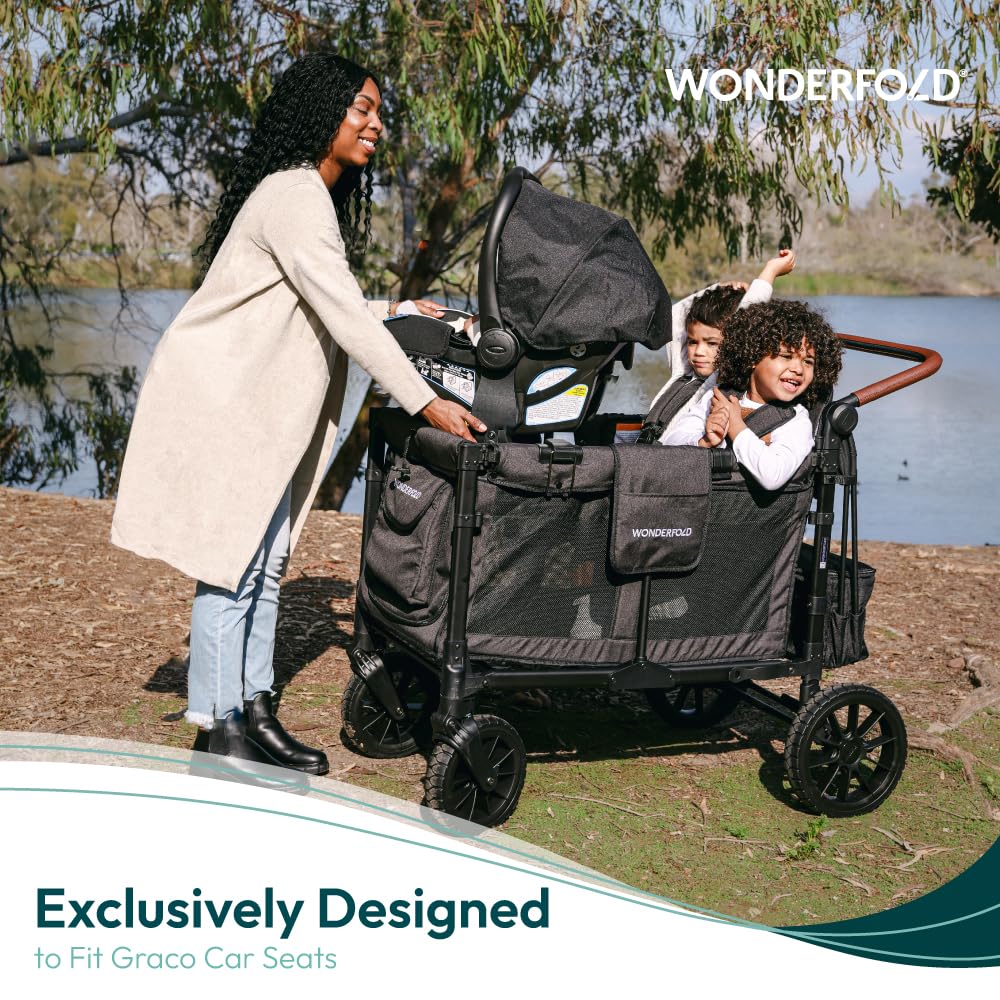 360-Degree Rotating Graco Car Seat Adapter for WONDERFOLD W4 Wagon Stroller - Easy Installation & Compact Fold - Perfect for Travel, Shopping & Family Outings with Infants