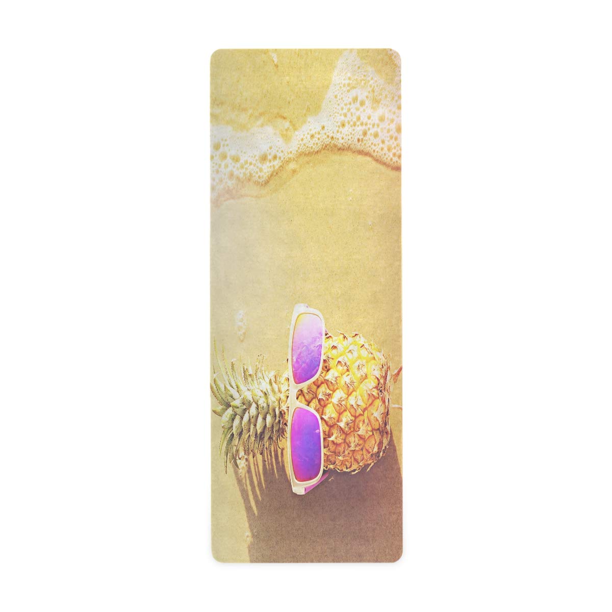ALAZA Non-Slip Pineapple Beach Yoga Mat - Eco-Friendly Exercise Mat for Yoga, Pilates & Floor Workouts - Perfect for Home Gym, Beach Yoga & Studio Fitness